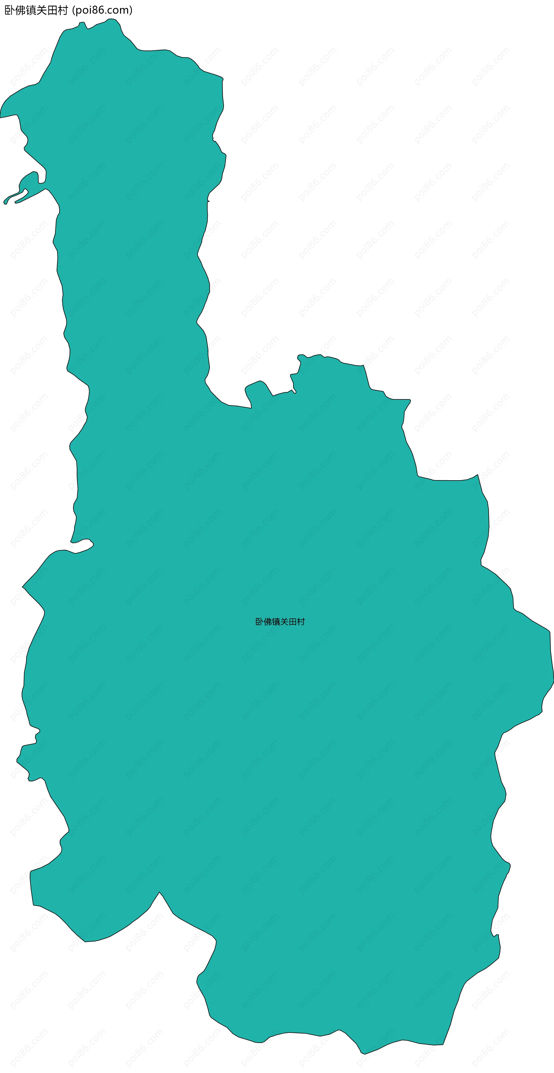 卧佛镇关田村边界地图