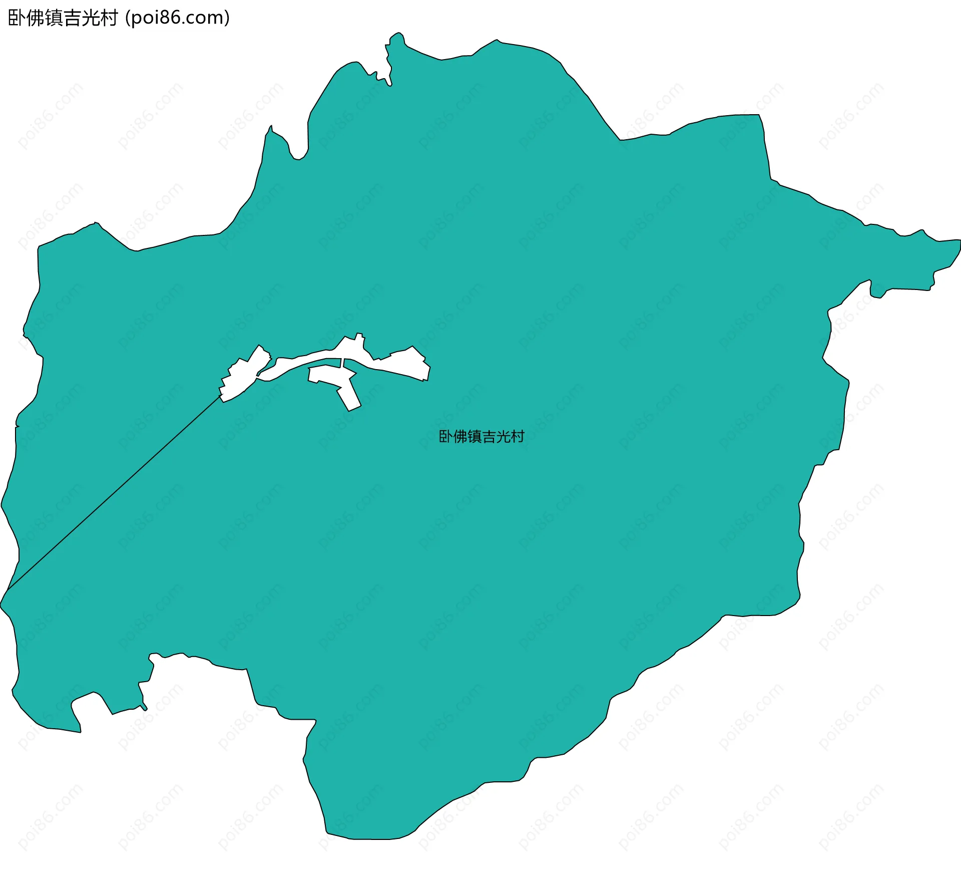 卧佛镇吉光村边界地图