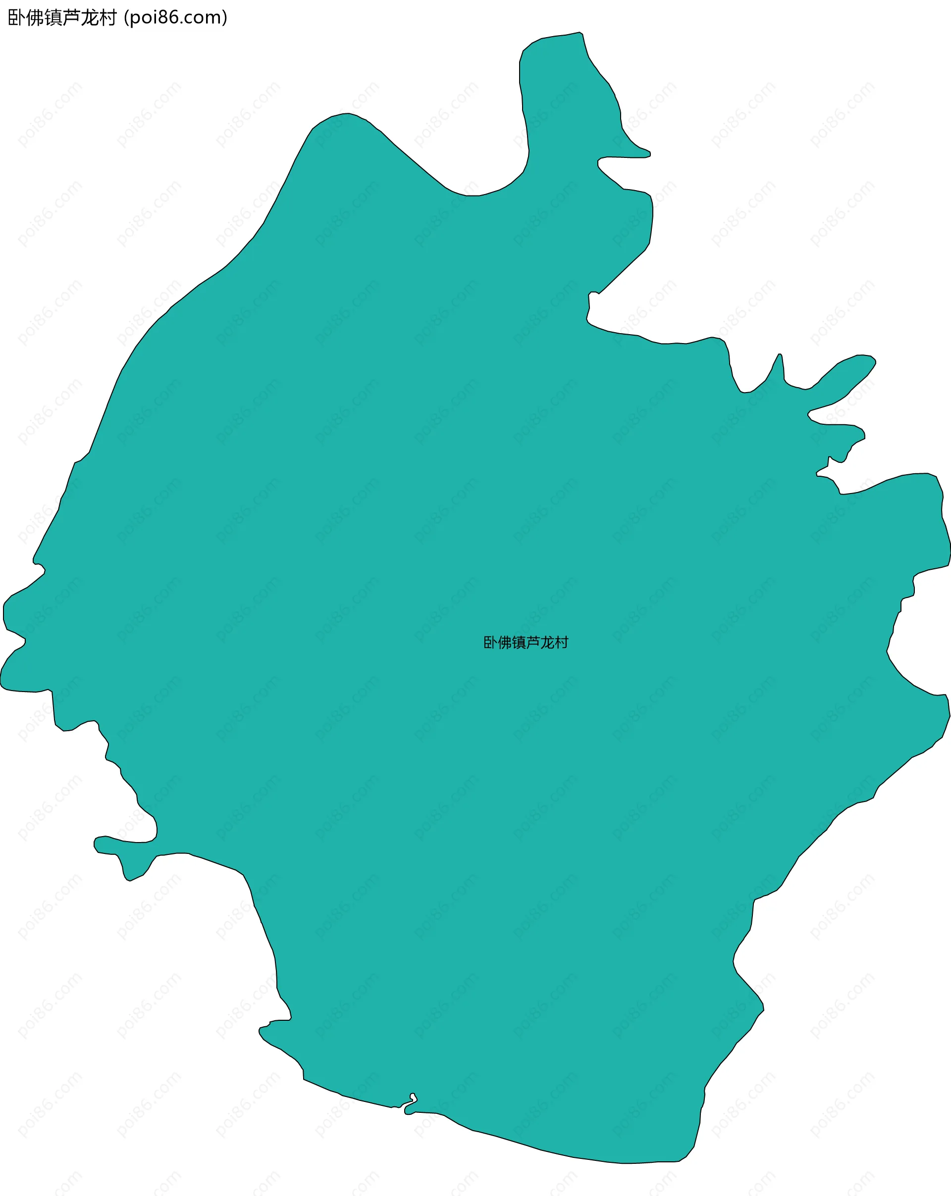 卧佛镇芦龙村边界地图