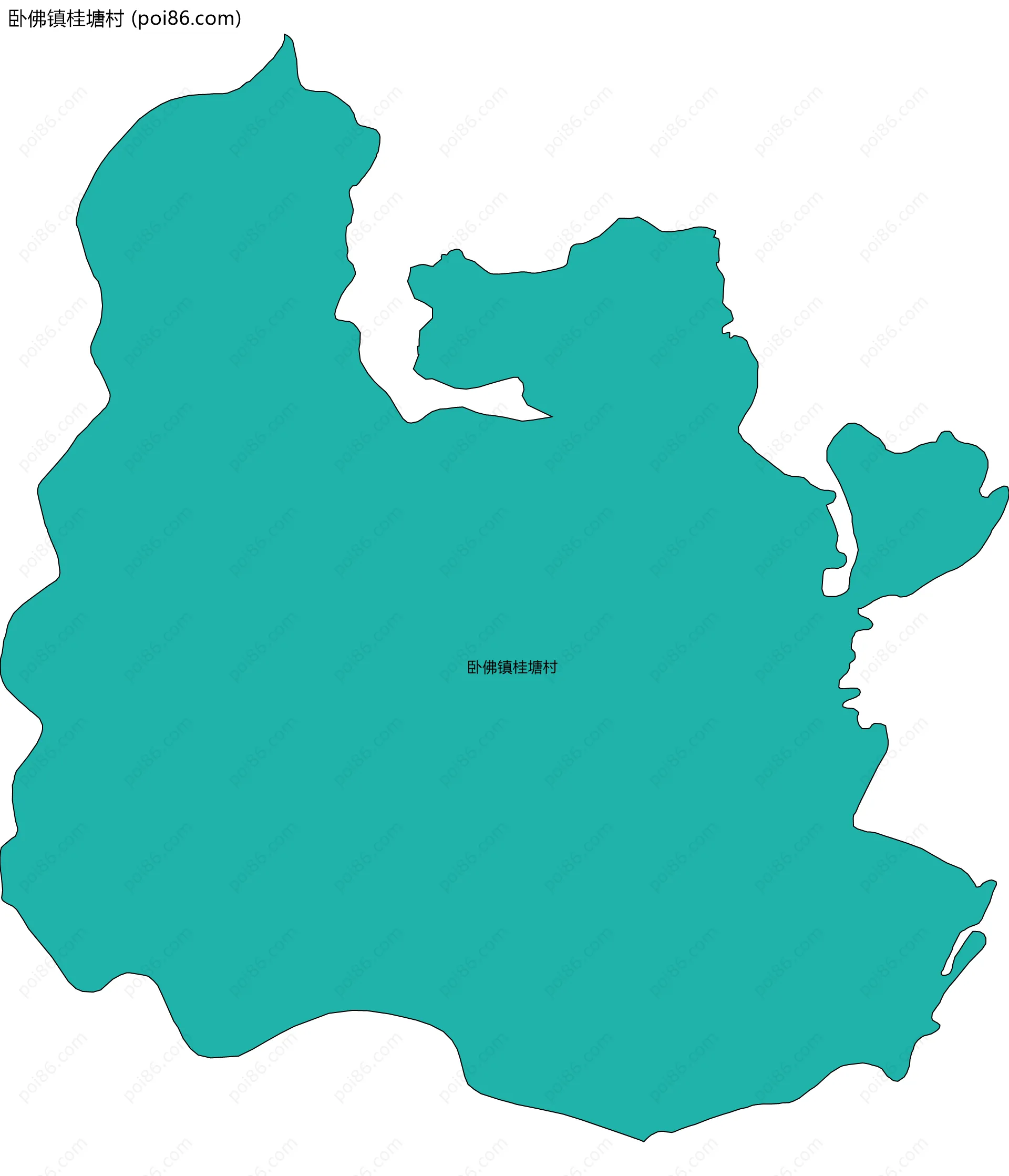 卧佛镇桂塘村边界地图