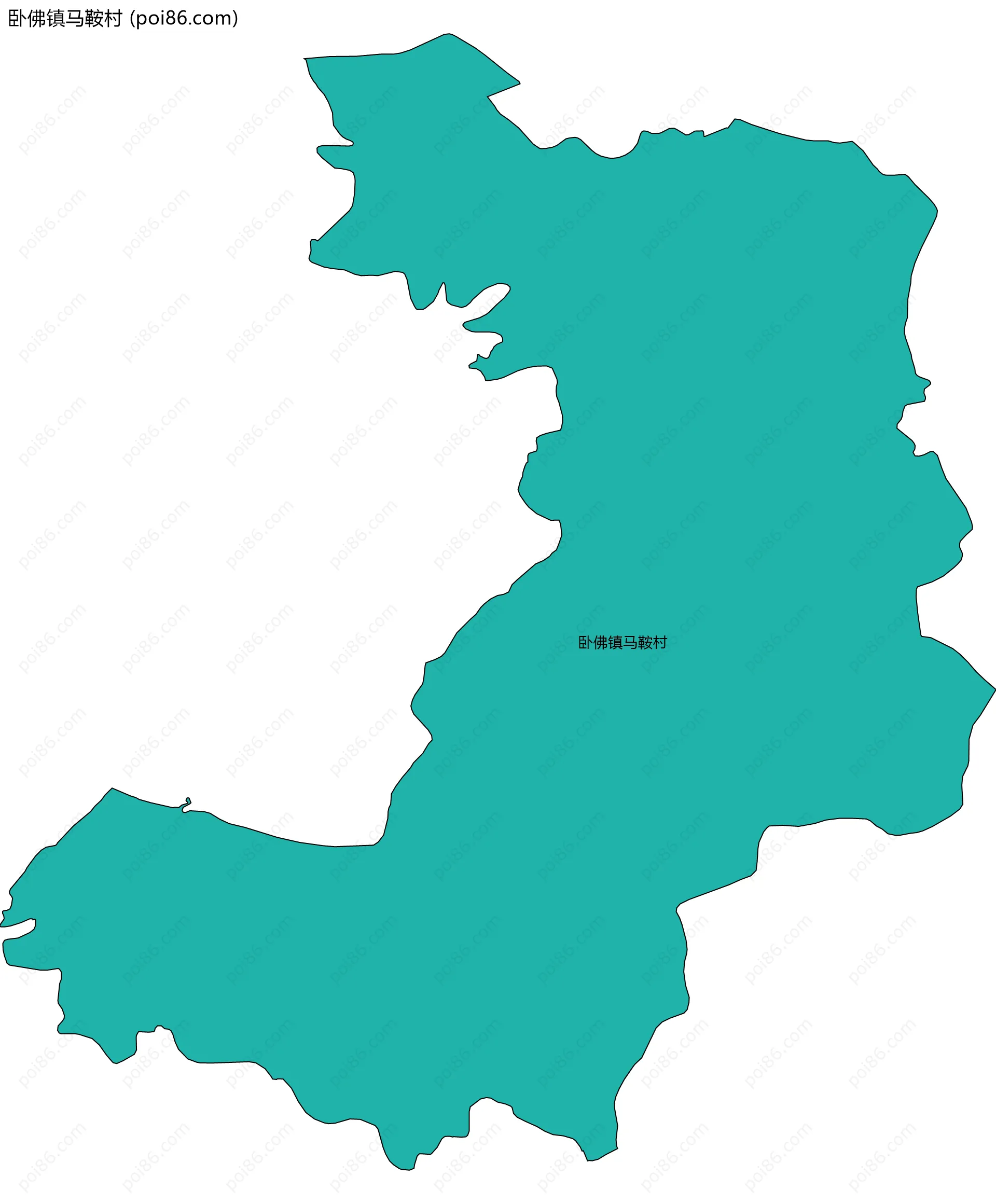 卧佛镇马鞍村边界地图