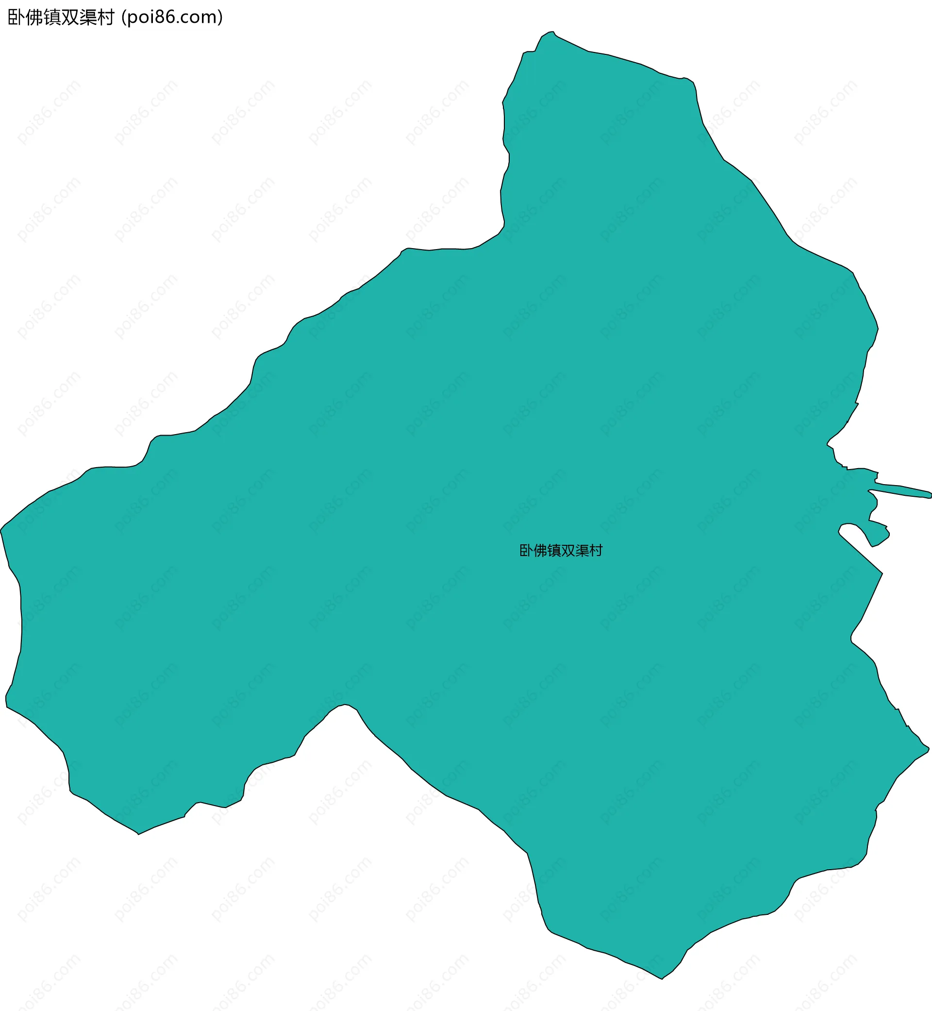 卧佛镇双渠村边界地图