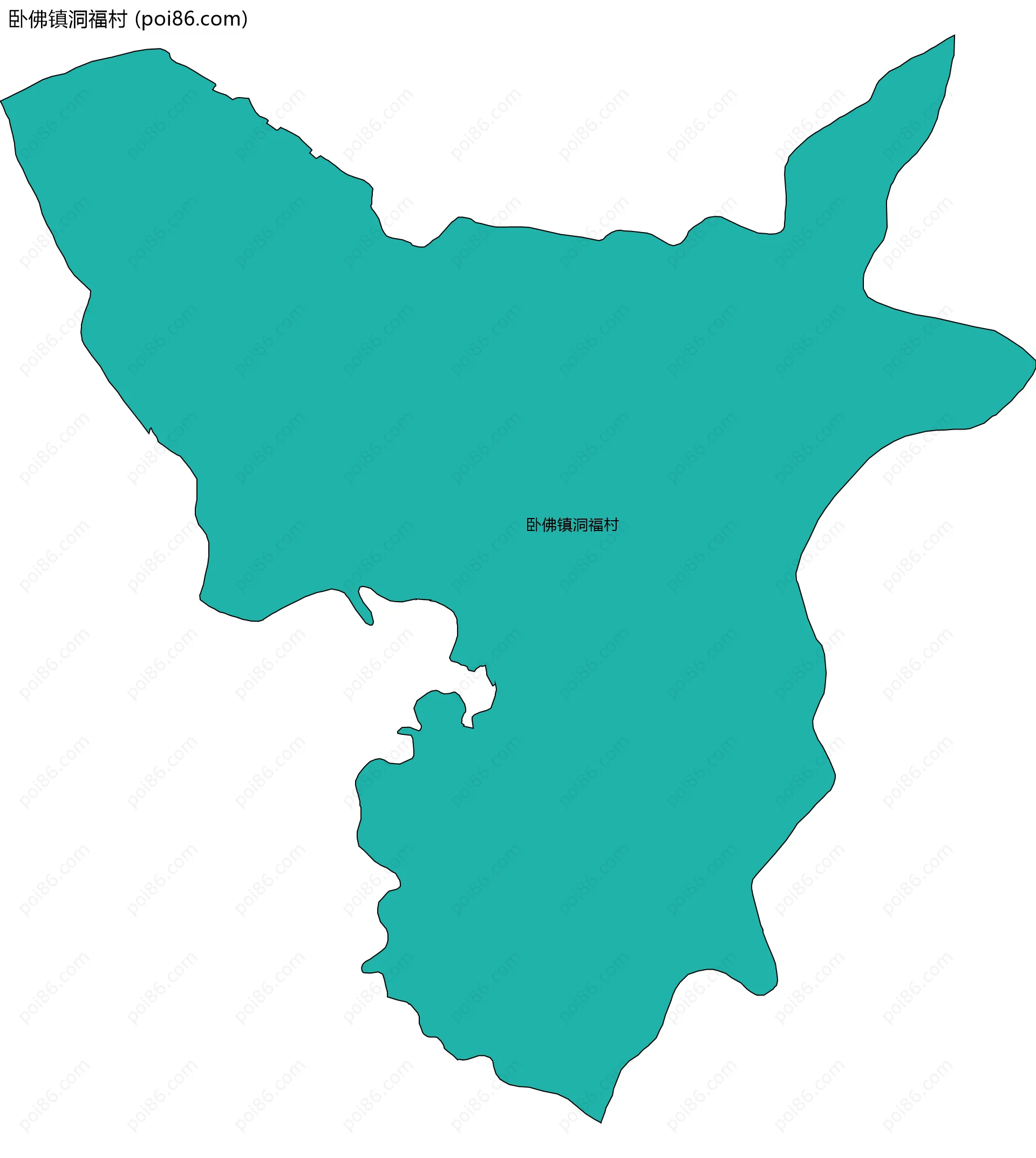 卧佛镇洞福村边界地图