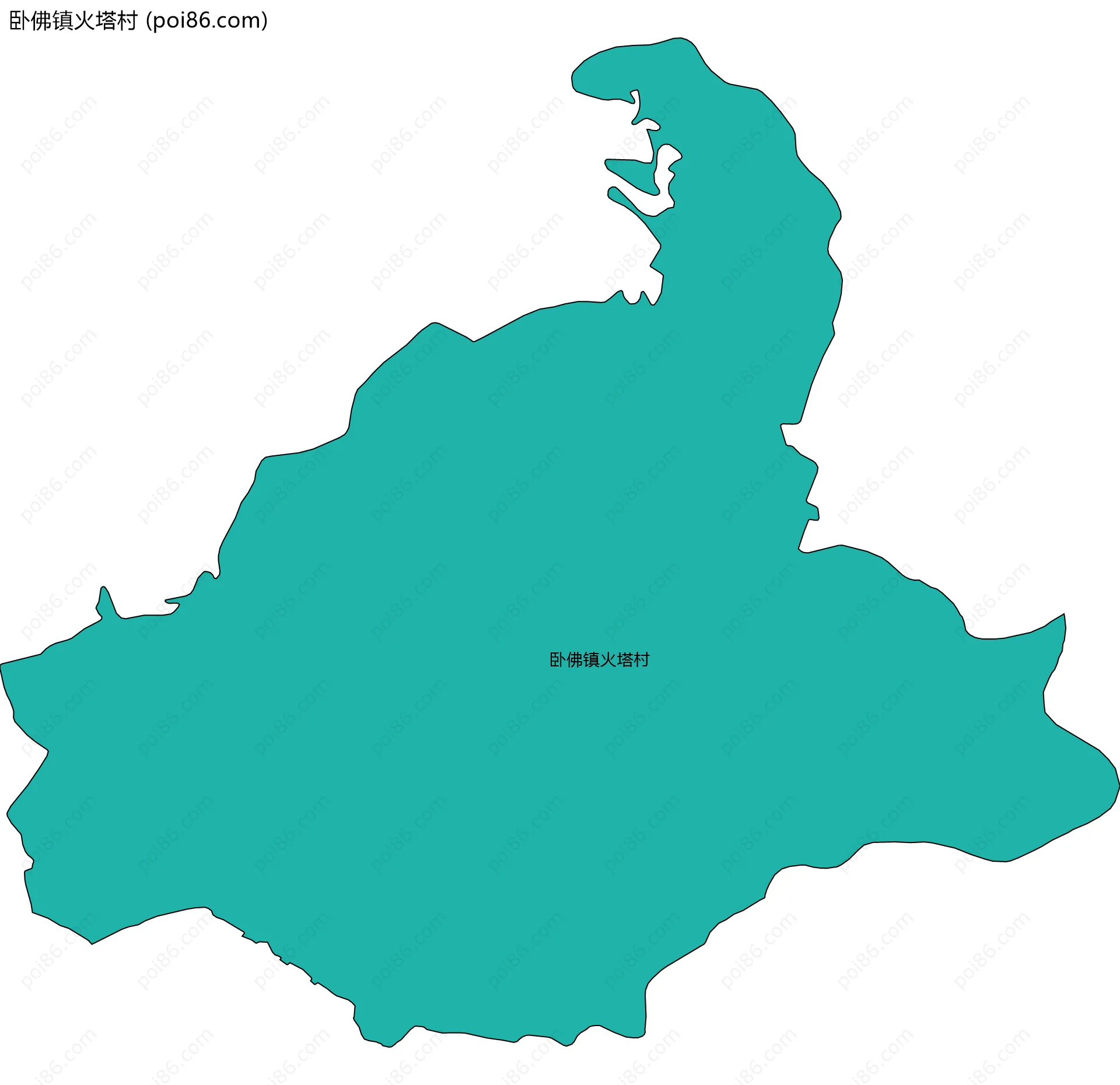 卧佛镇火塔村边界地图