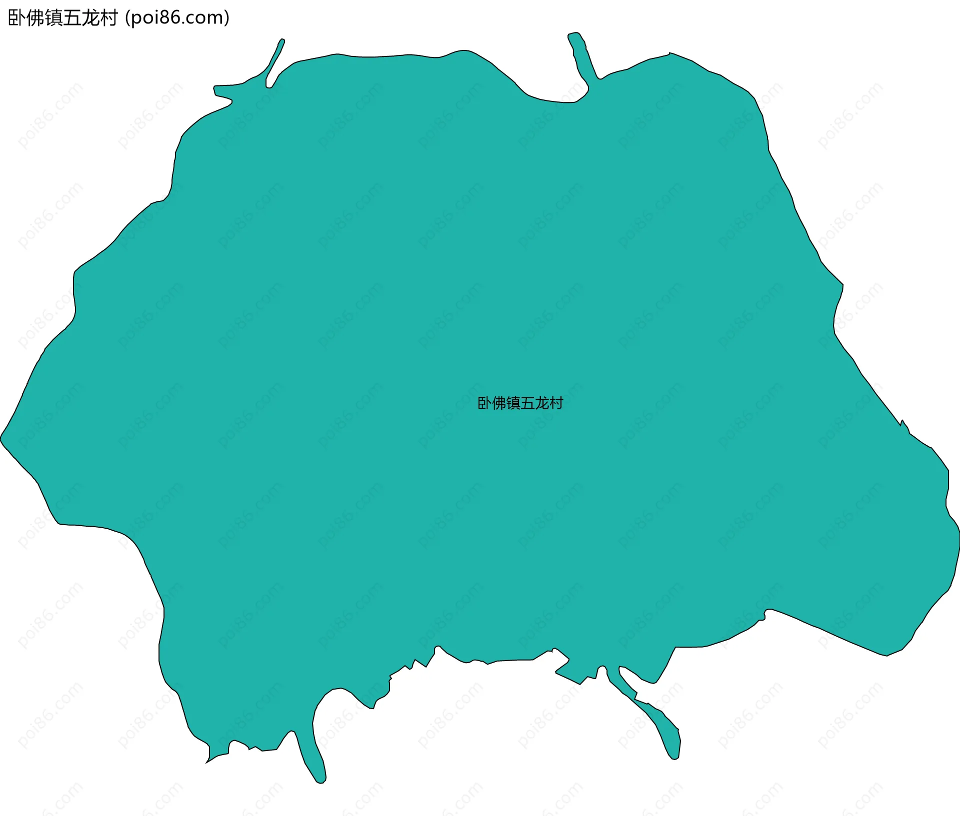 卧佛镇五龙村边界地图
