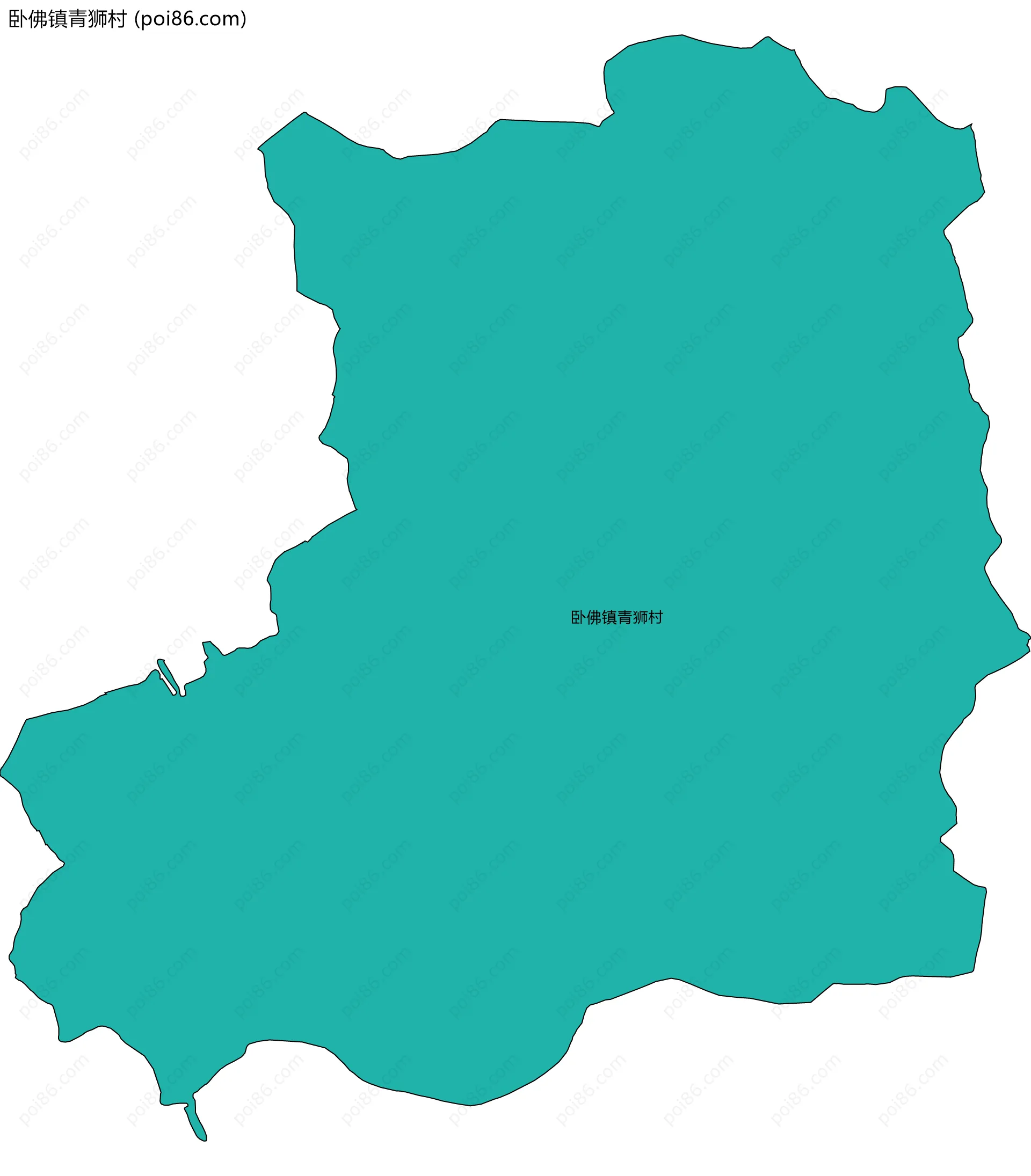 卧佛镇青狮村边界地图