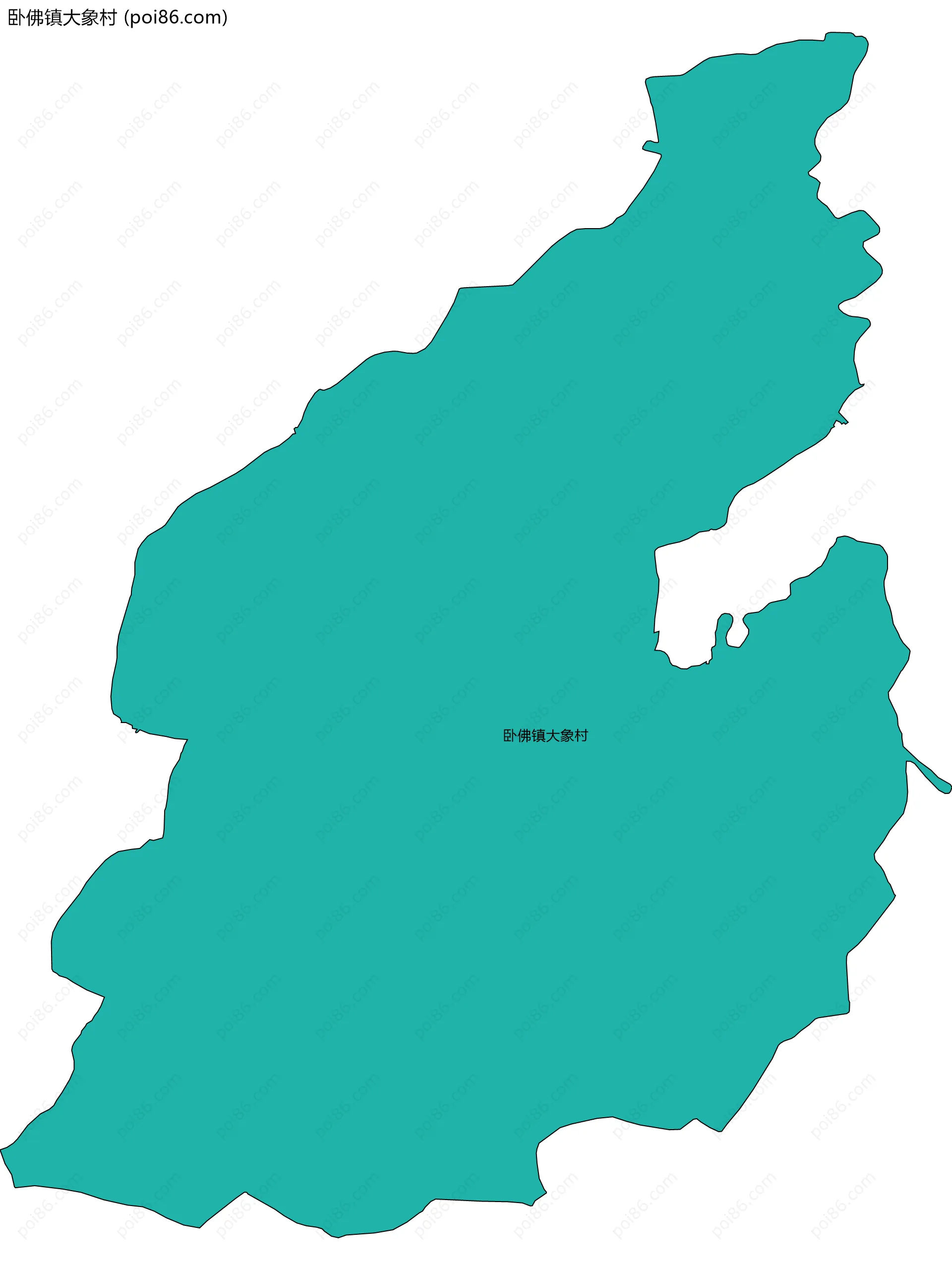 卧佛镇大象村边界地图