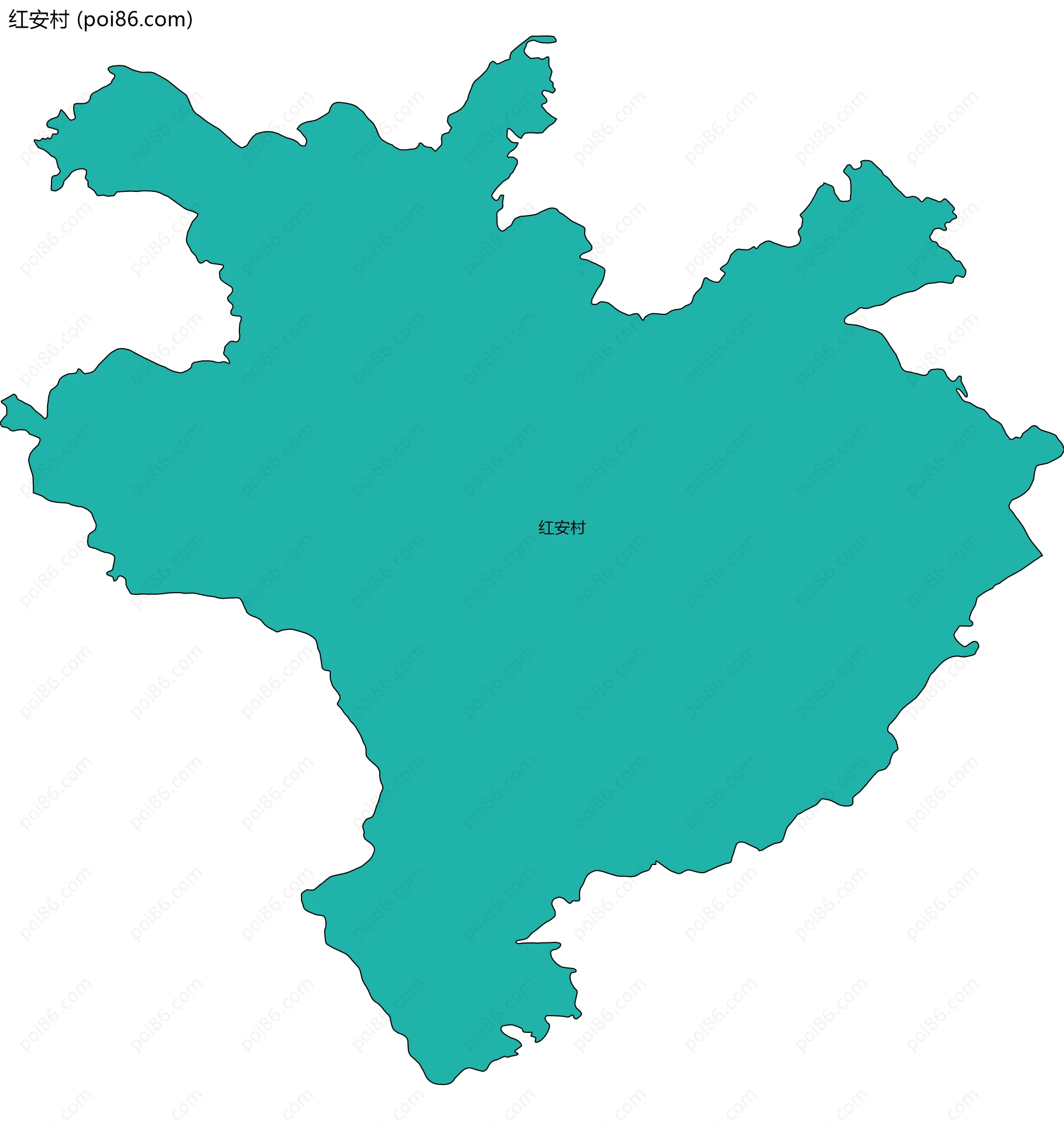 红安村边界地图