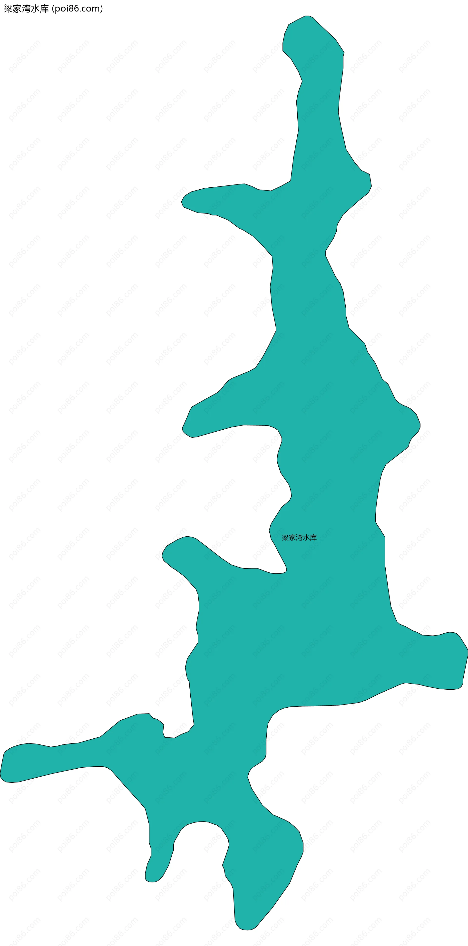 梁家湾水库边界地图