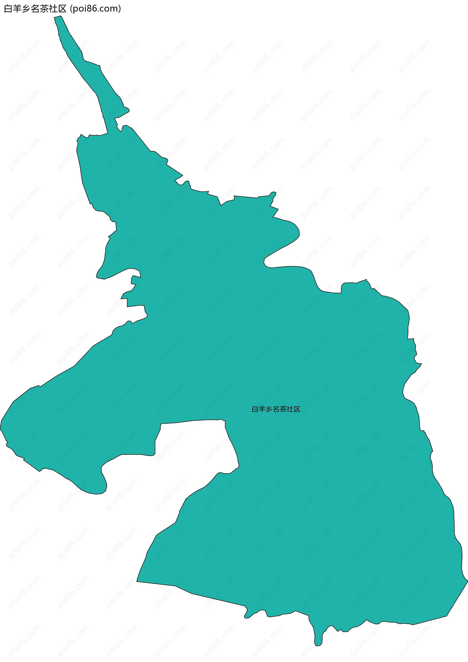 白羊乡名茶社区边界地图