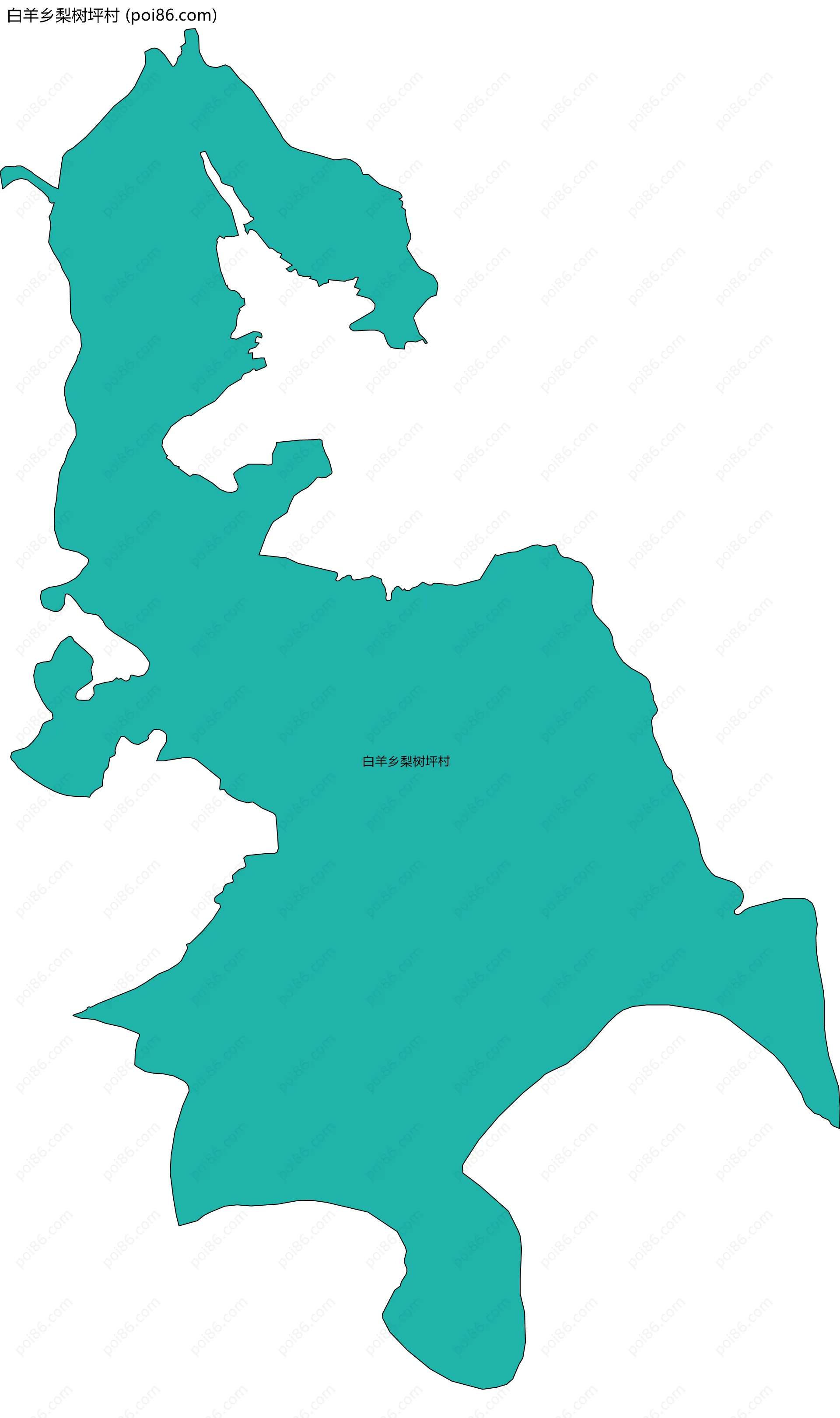 白羊乡梨树坪村边界地图