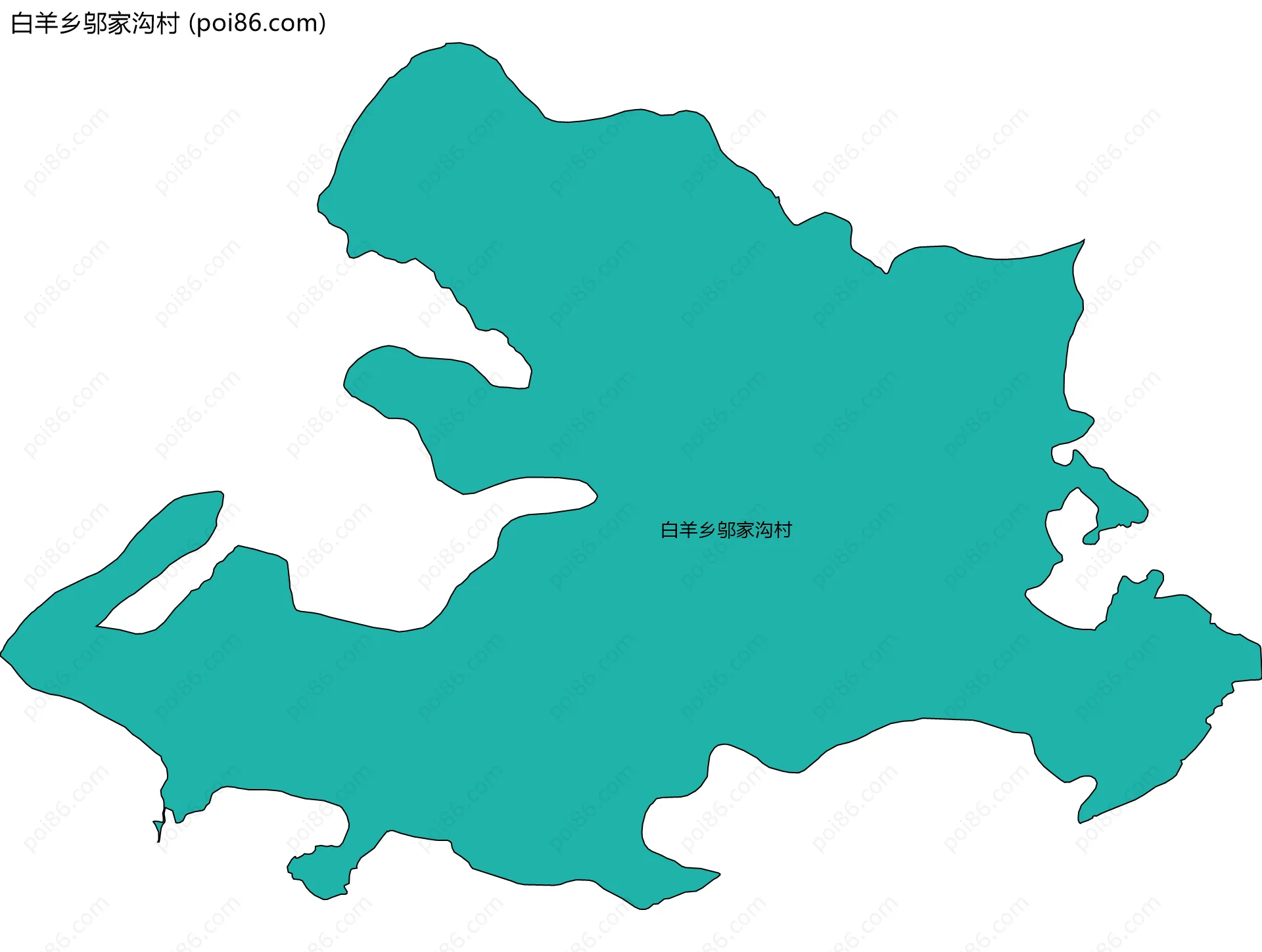 白羊乡邬家沟村边界地图
