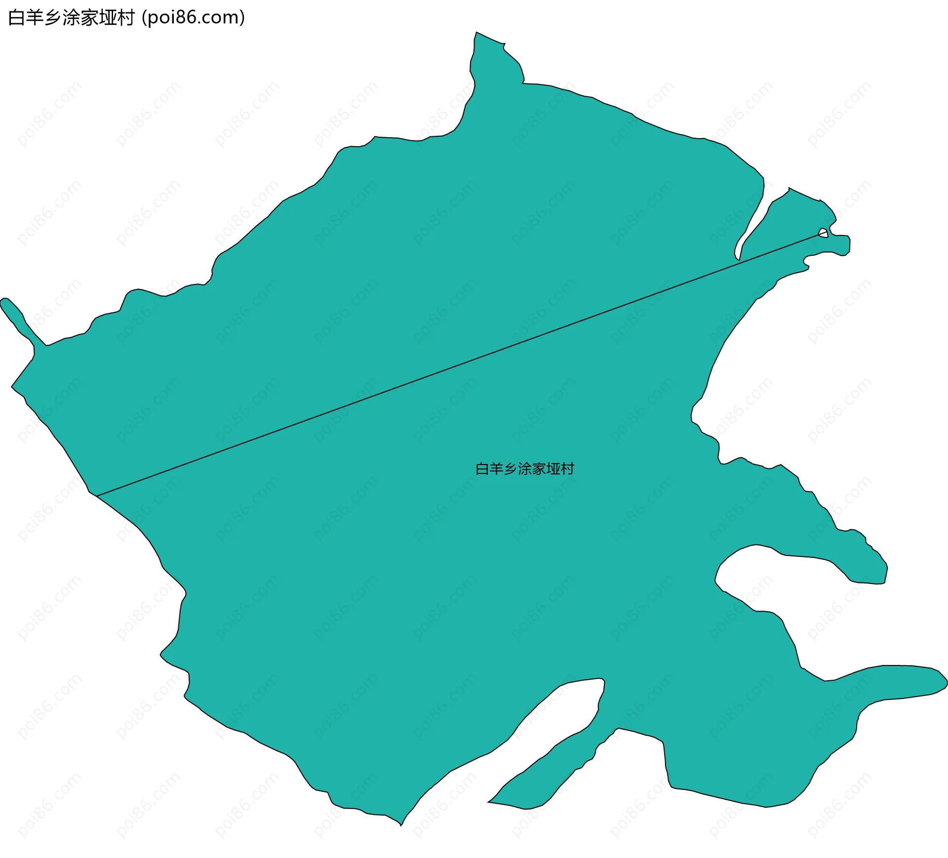 白羊乡涂家垭村边界地图