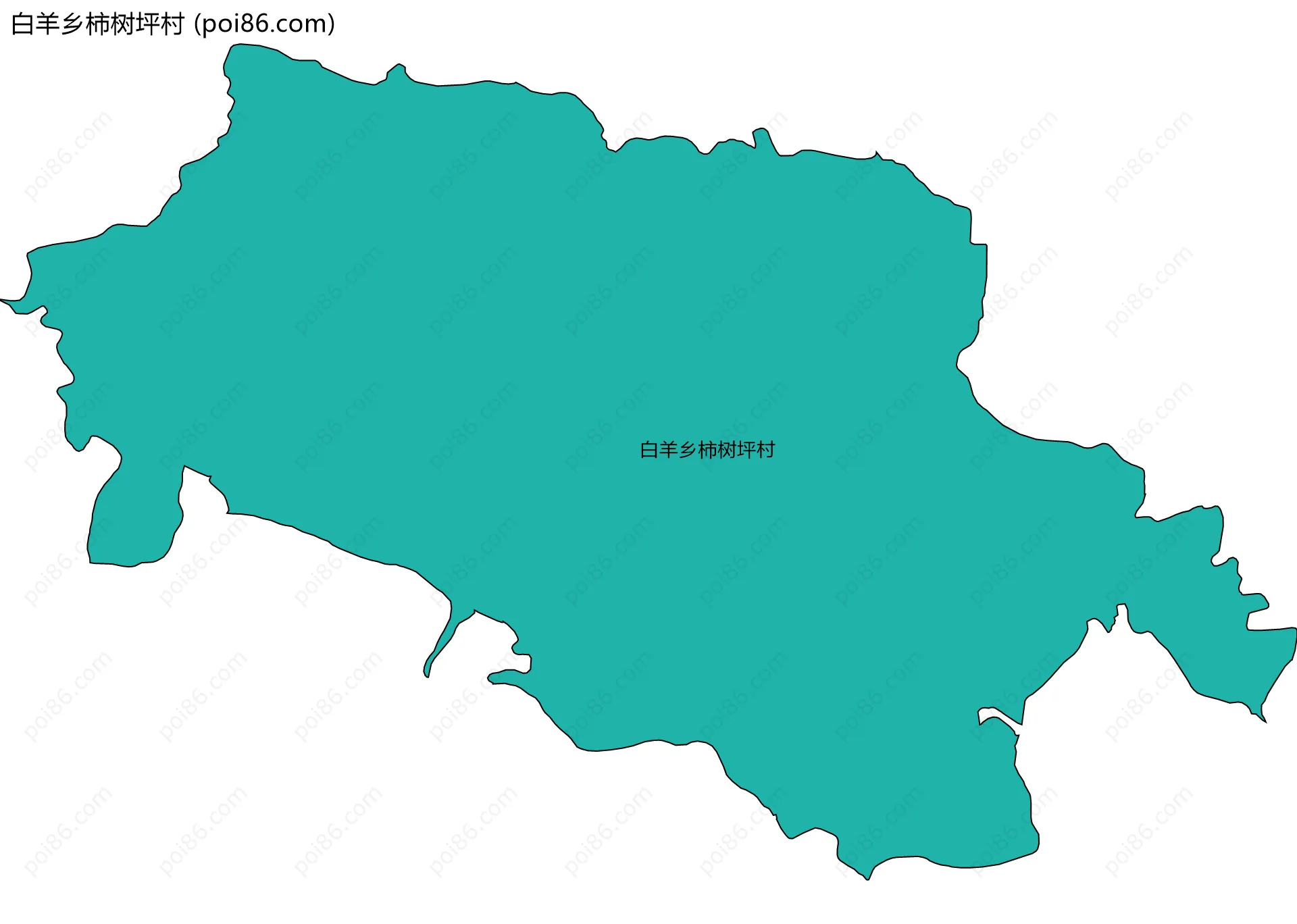 白羊乡柿树坪村边界地图