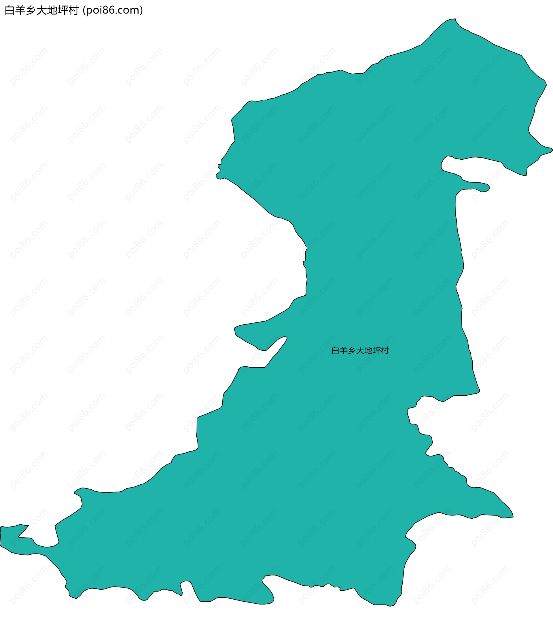 白羊乡大地坪村边界地图