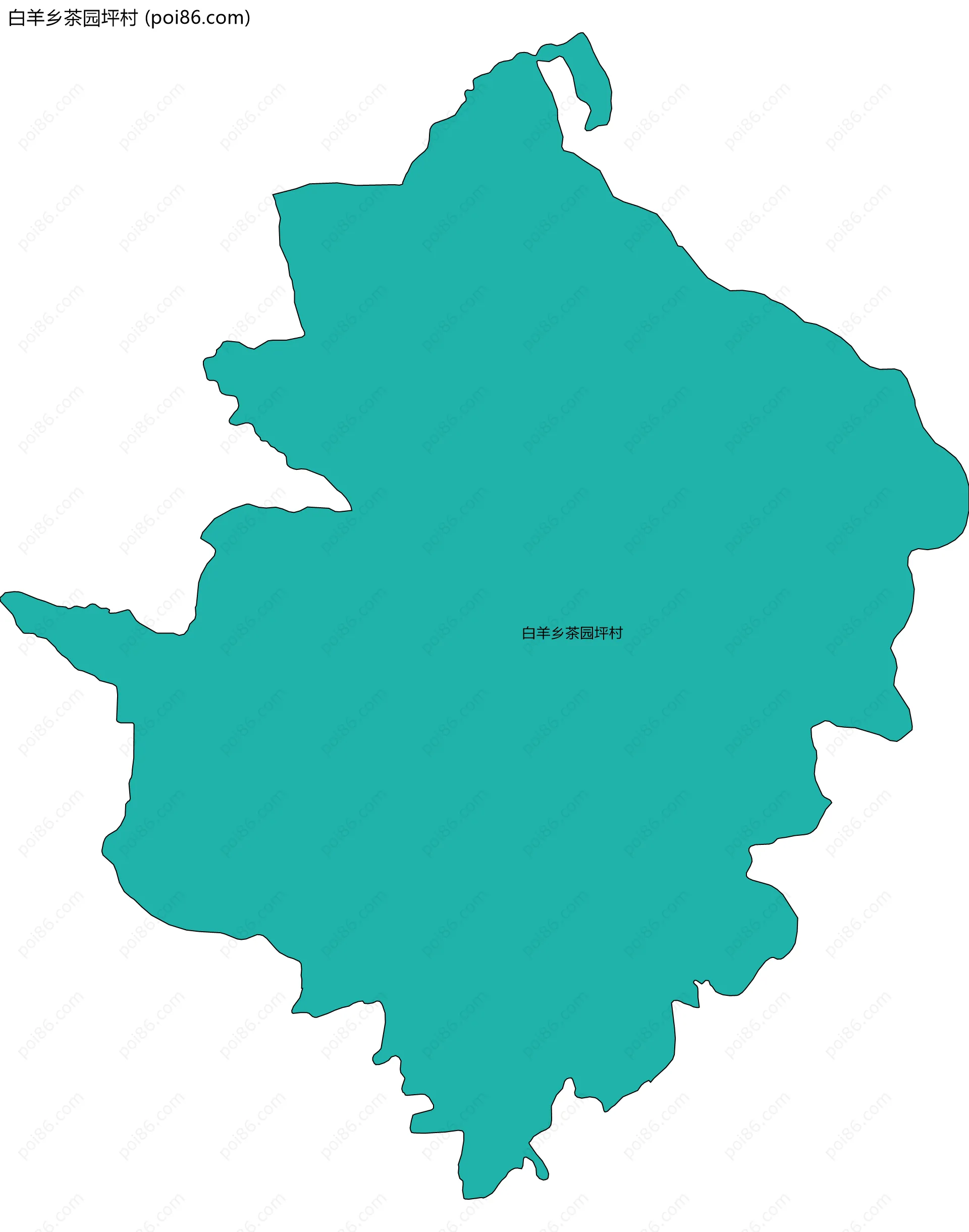 白羊乡茶园坪村边界地图