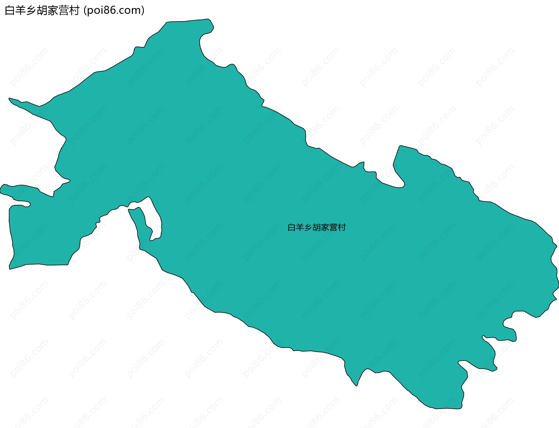 白羊乡胡家营村边界地图