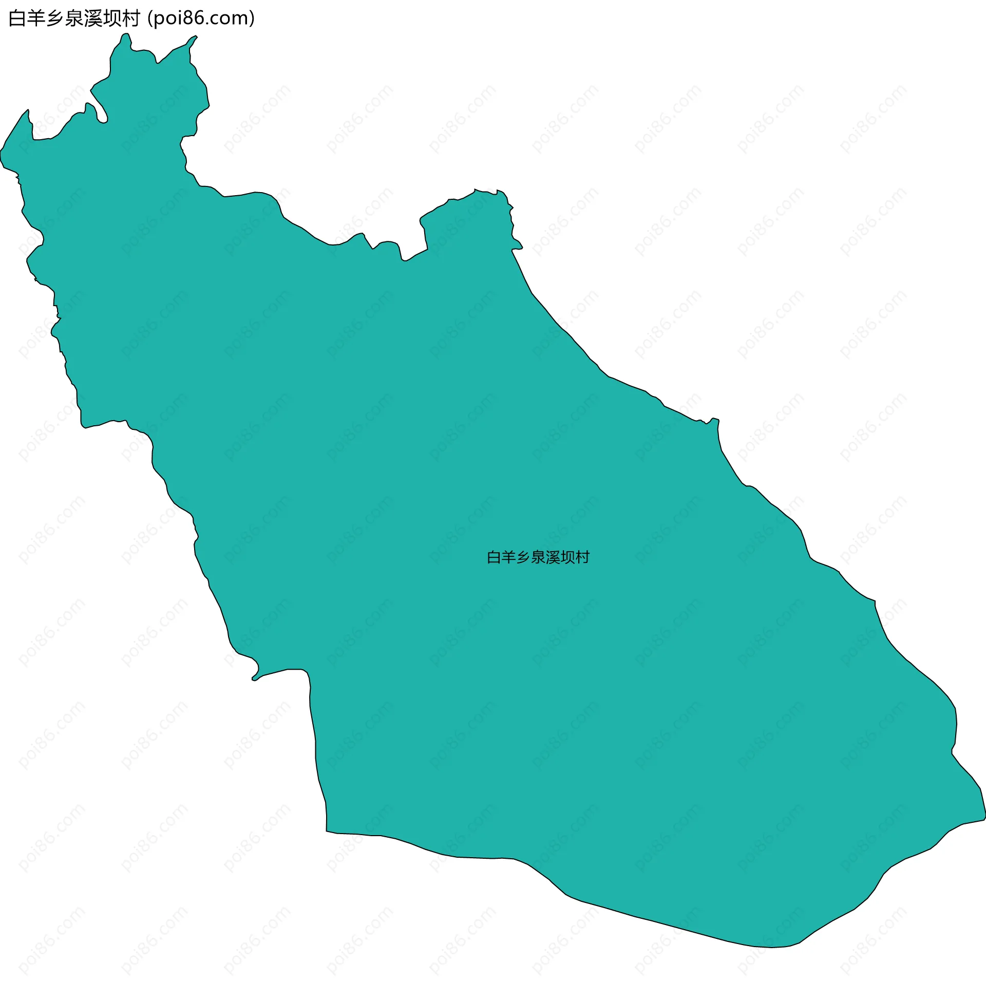 白羊乡泉溪坝村边界地图