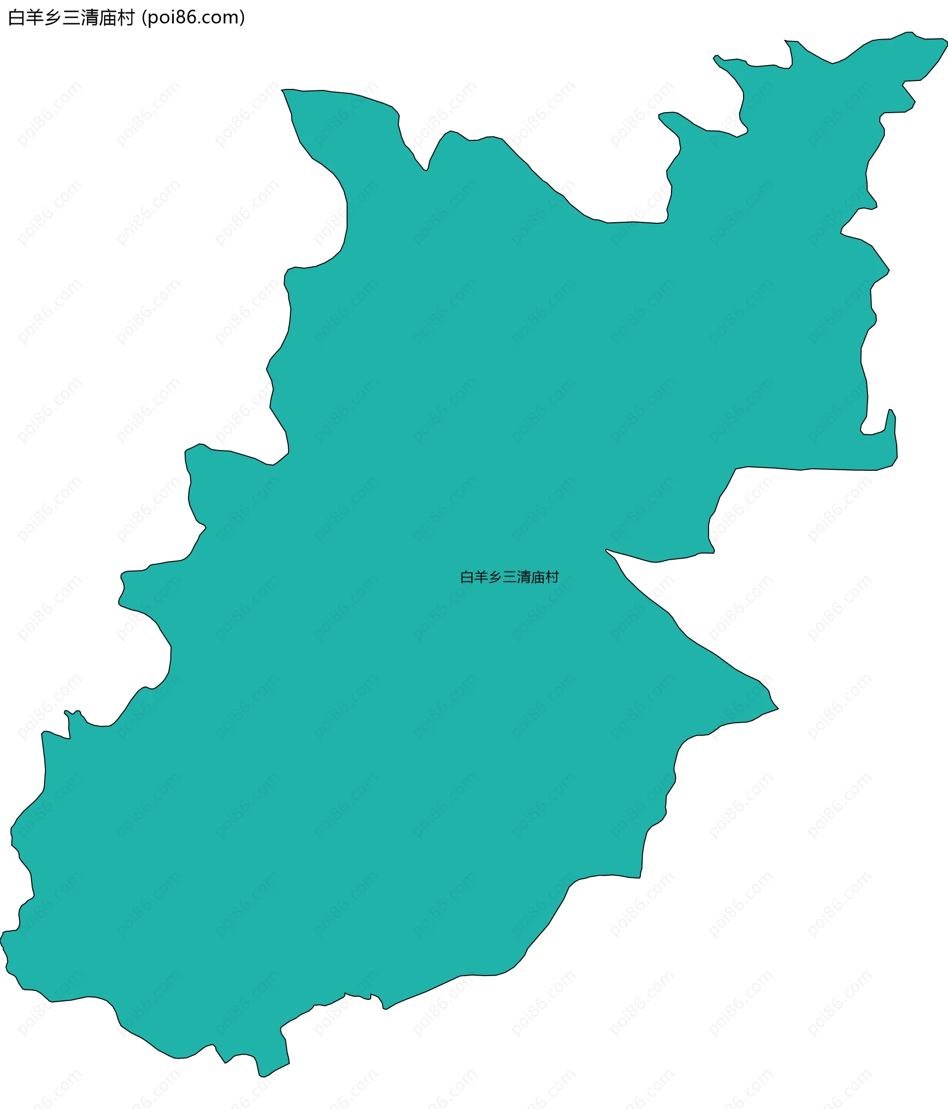 白羊乡三清庙村边界地图