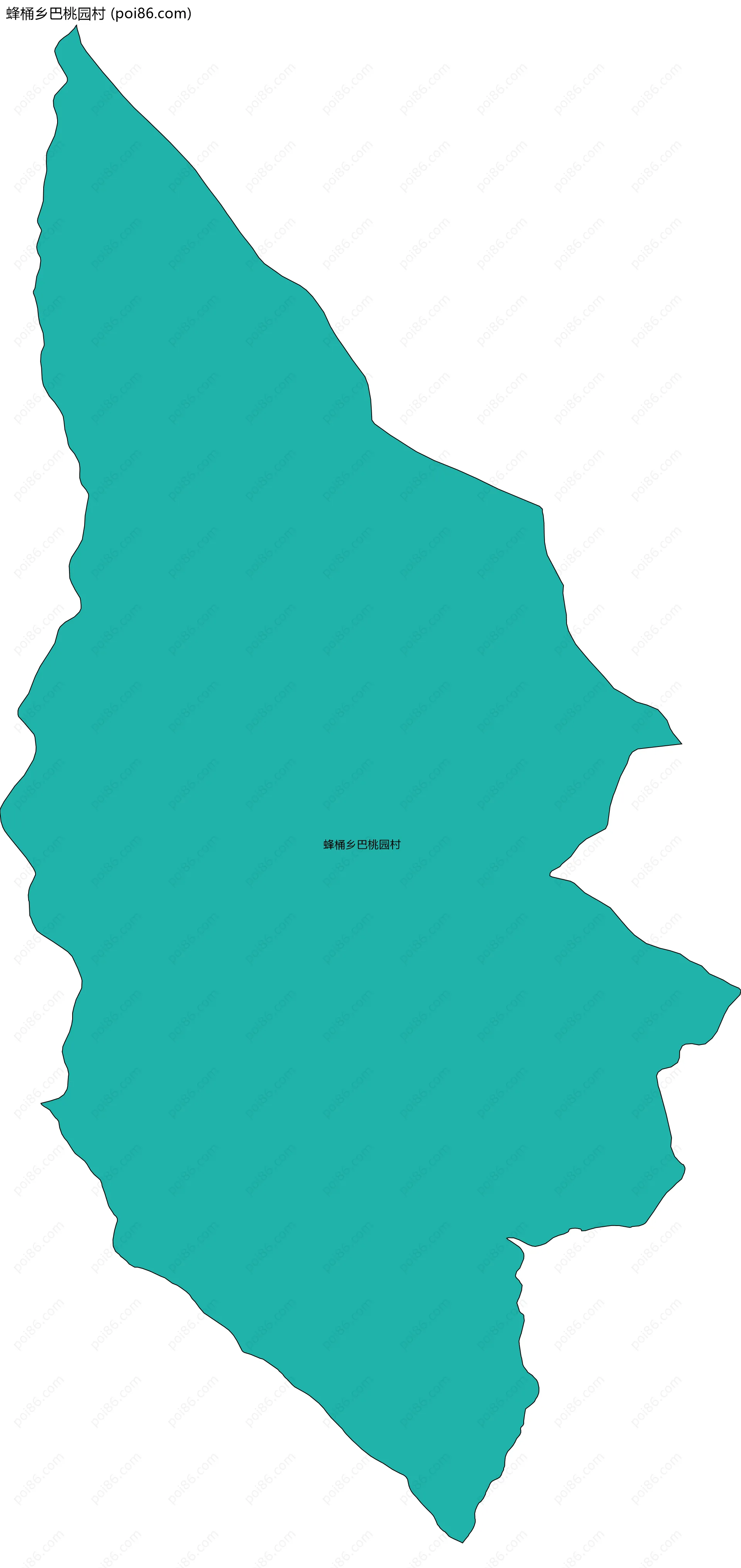 蜂桶乡巴桃园村边界地图