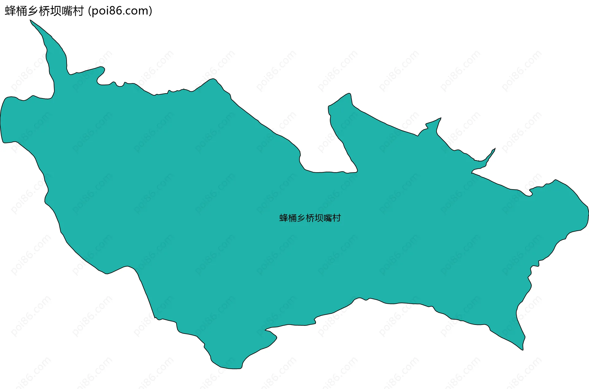 蜂桶乡桥坝嘴村边界地图