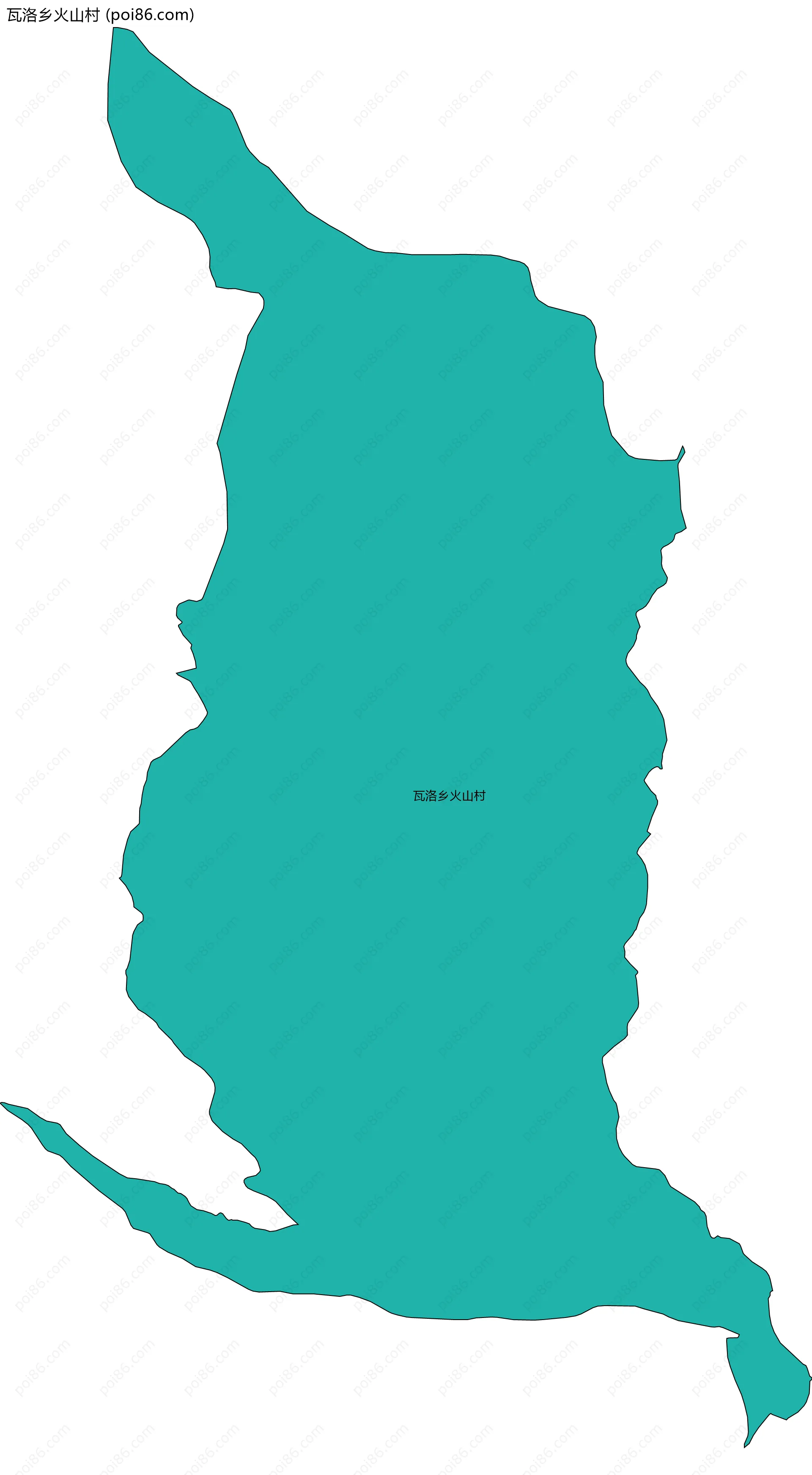 瓦洛乡火山村边界地图