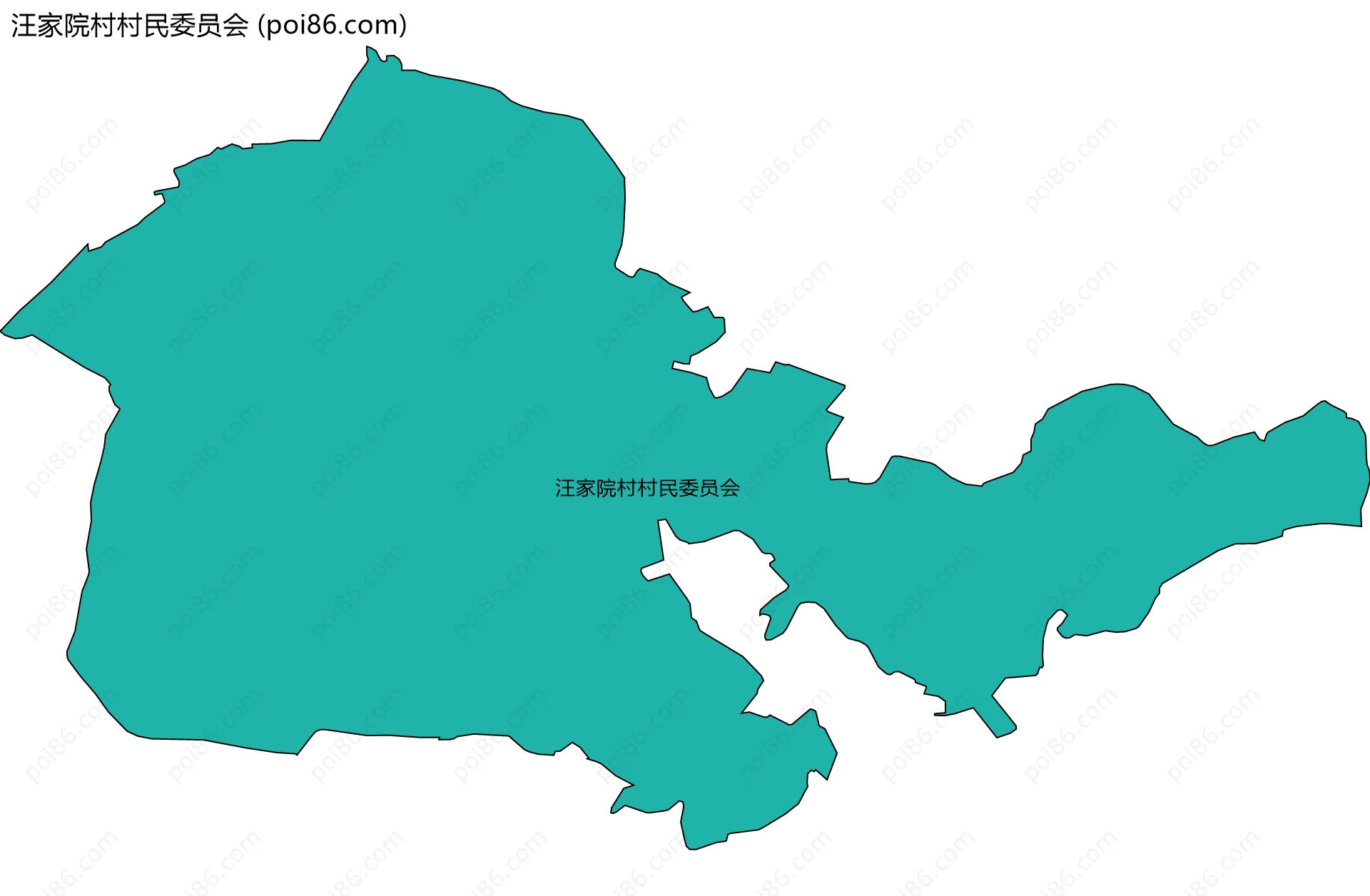 汪家院村村民委员会边界地图