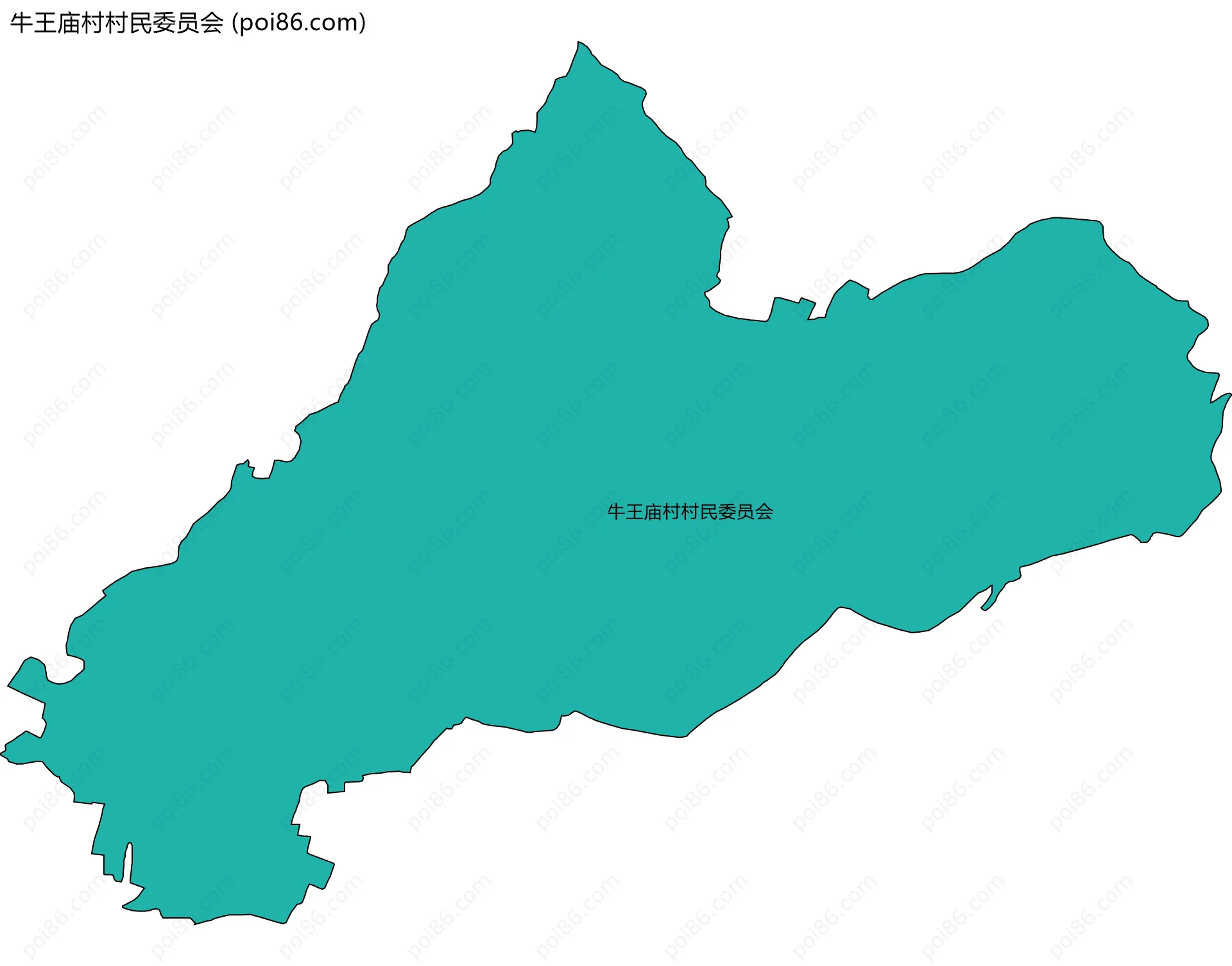 牛王庙村村民委员会边界地图