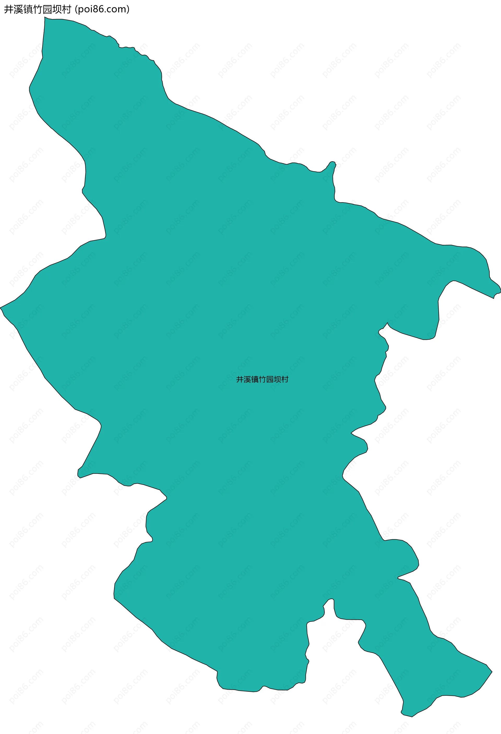 井溪镇竹园坝村边界地图