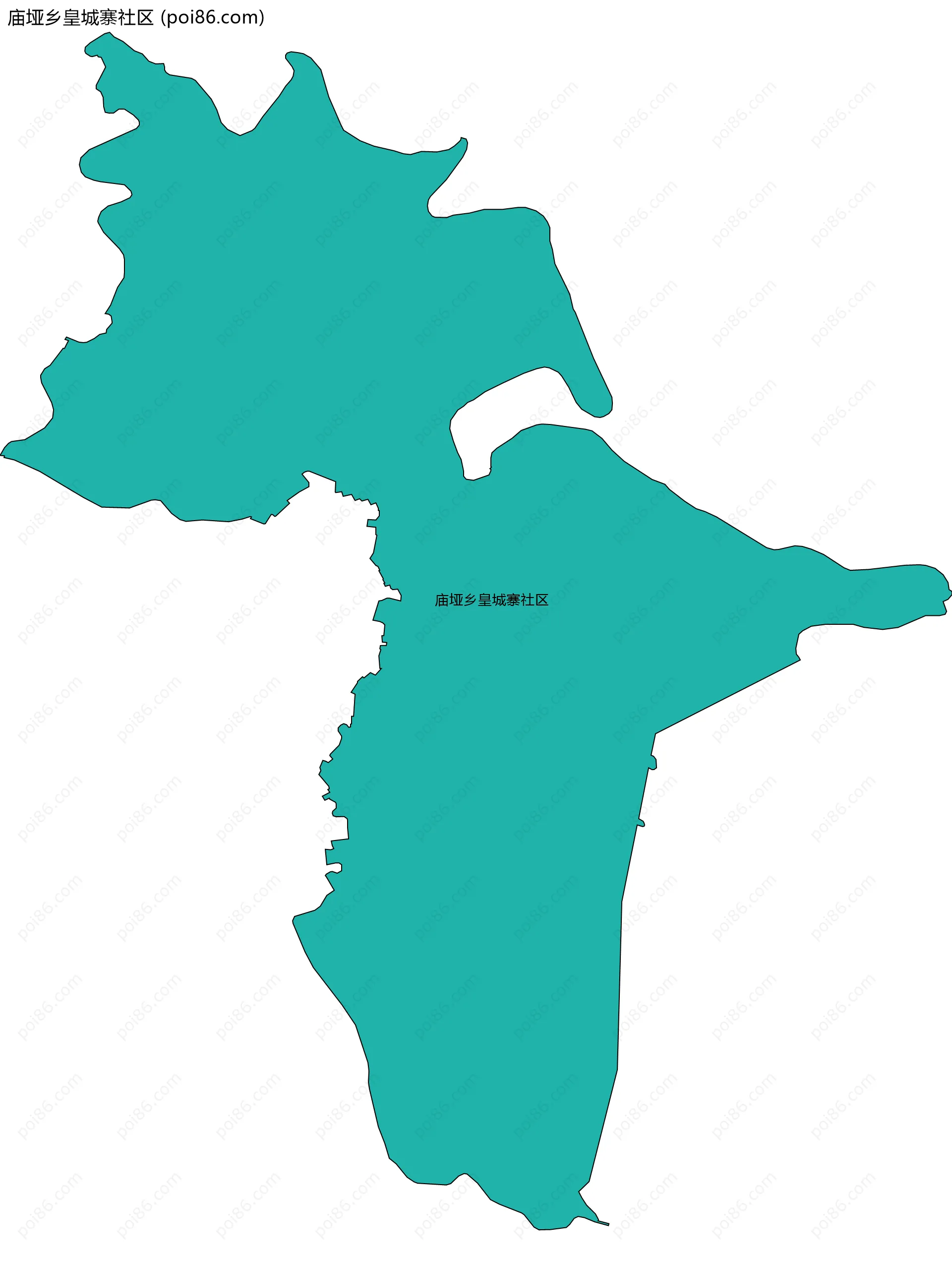 庙垭乡皇城寨社区边界地图