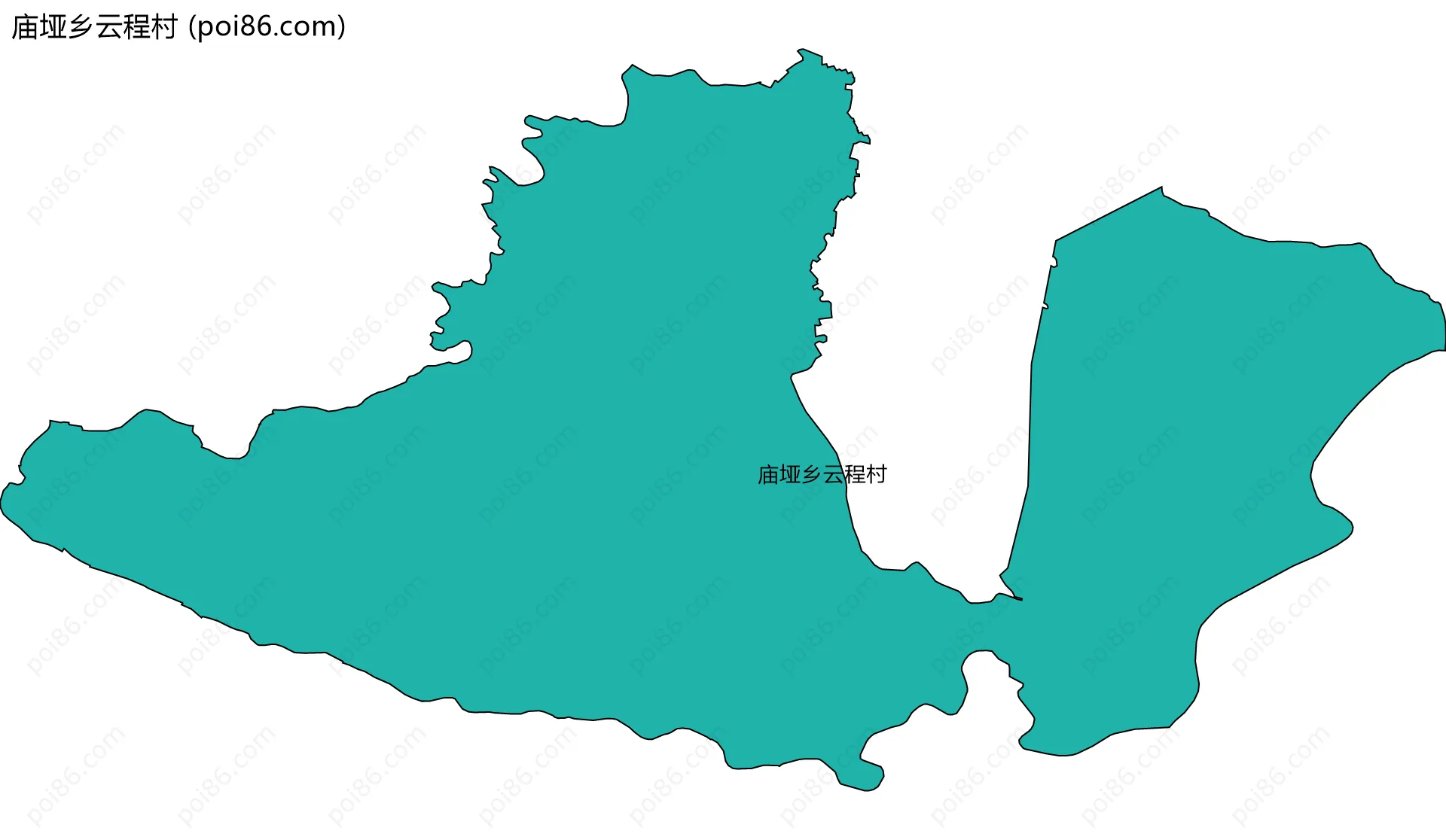庙垭乡云程村边界地图