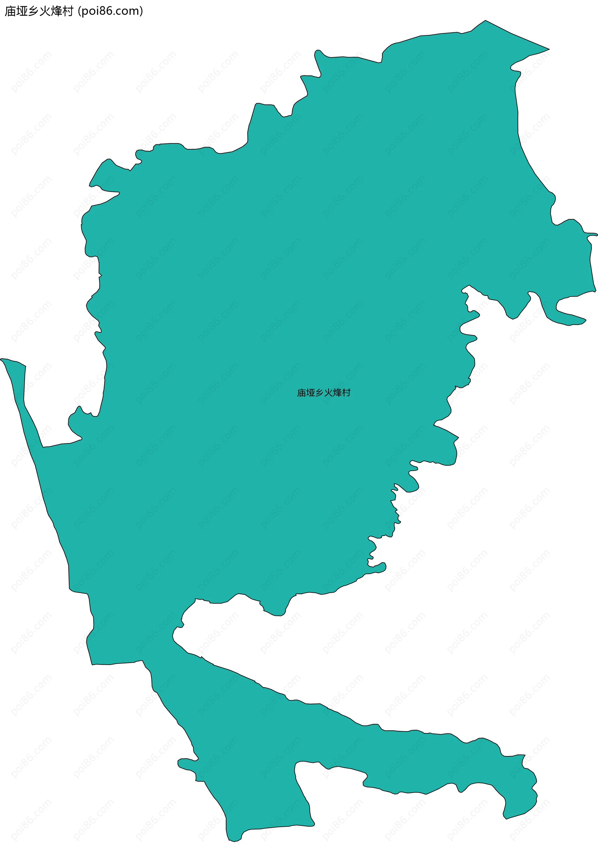 庙垭乡火烽村边界地图