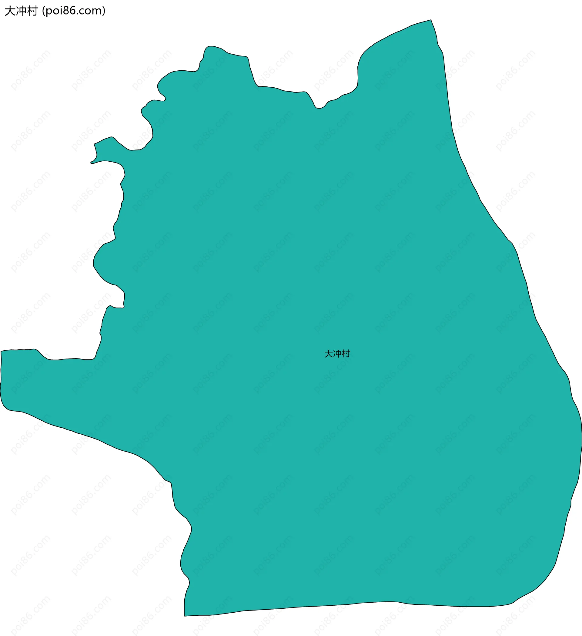 大冲村边界地图