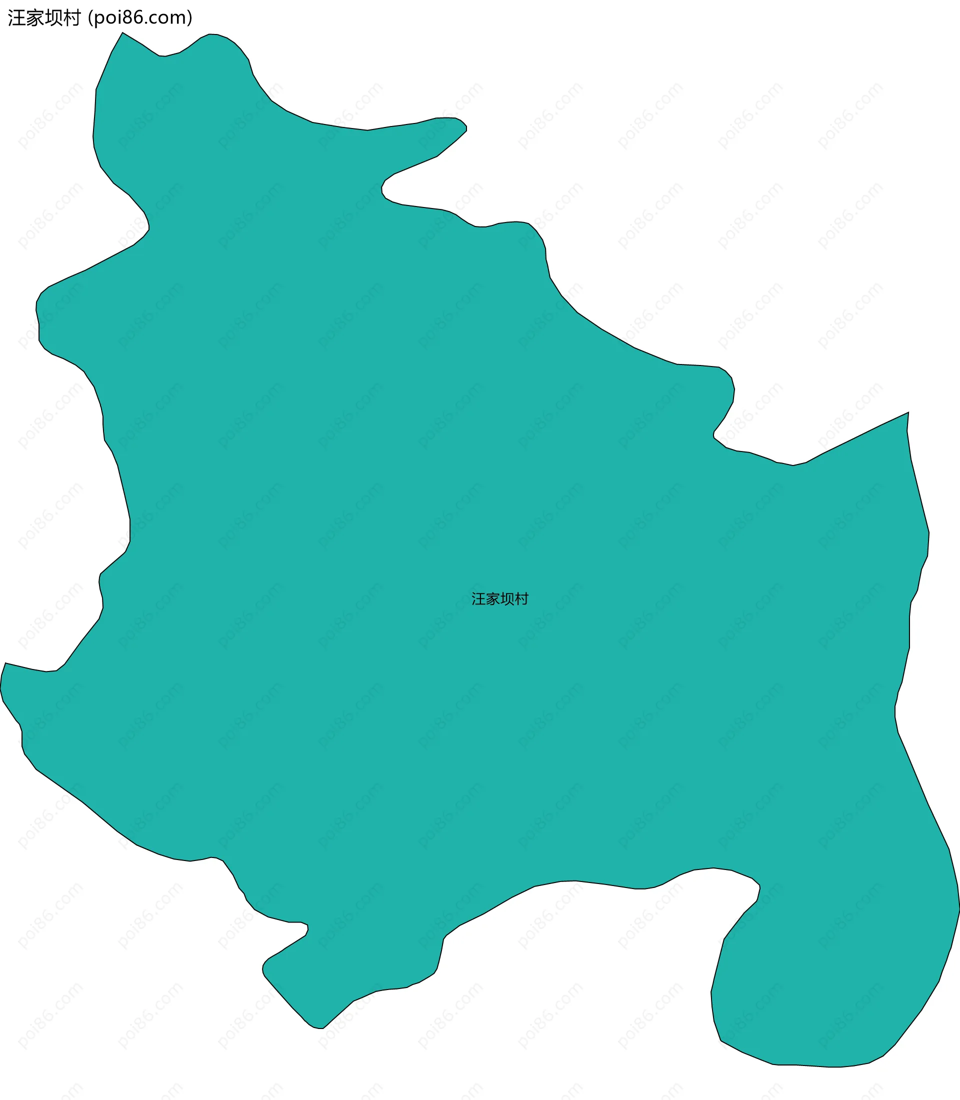 汪家坝村边界地图