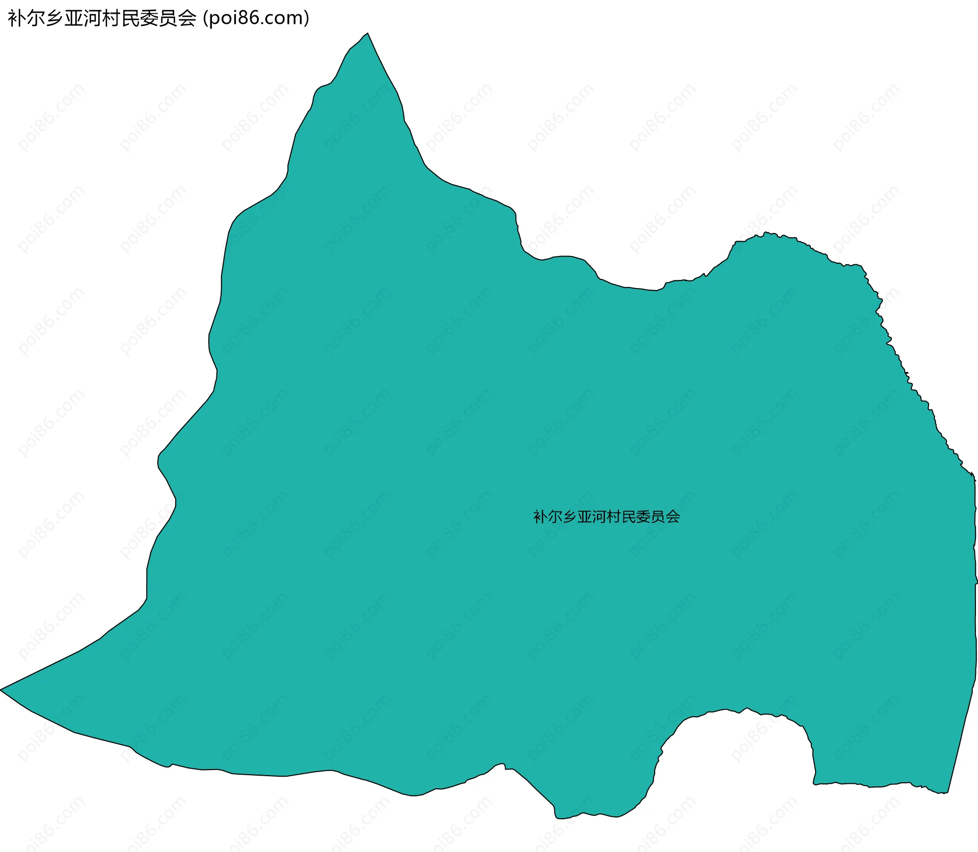 补尔乡亚河村民委员会边界地图