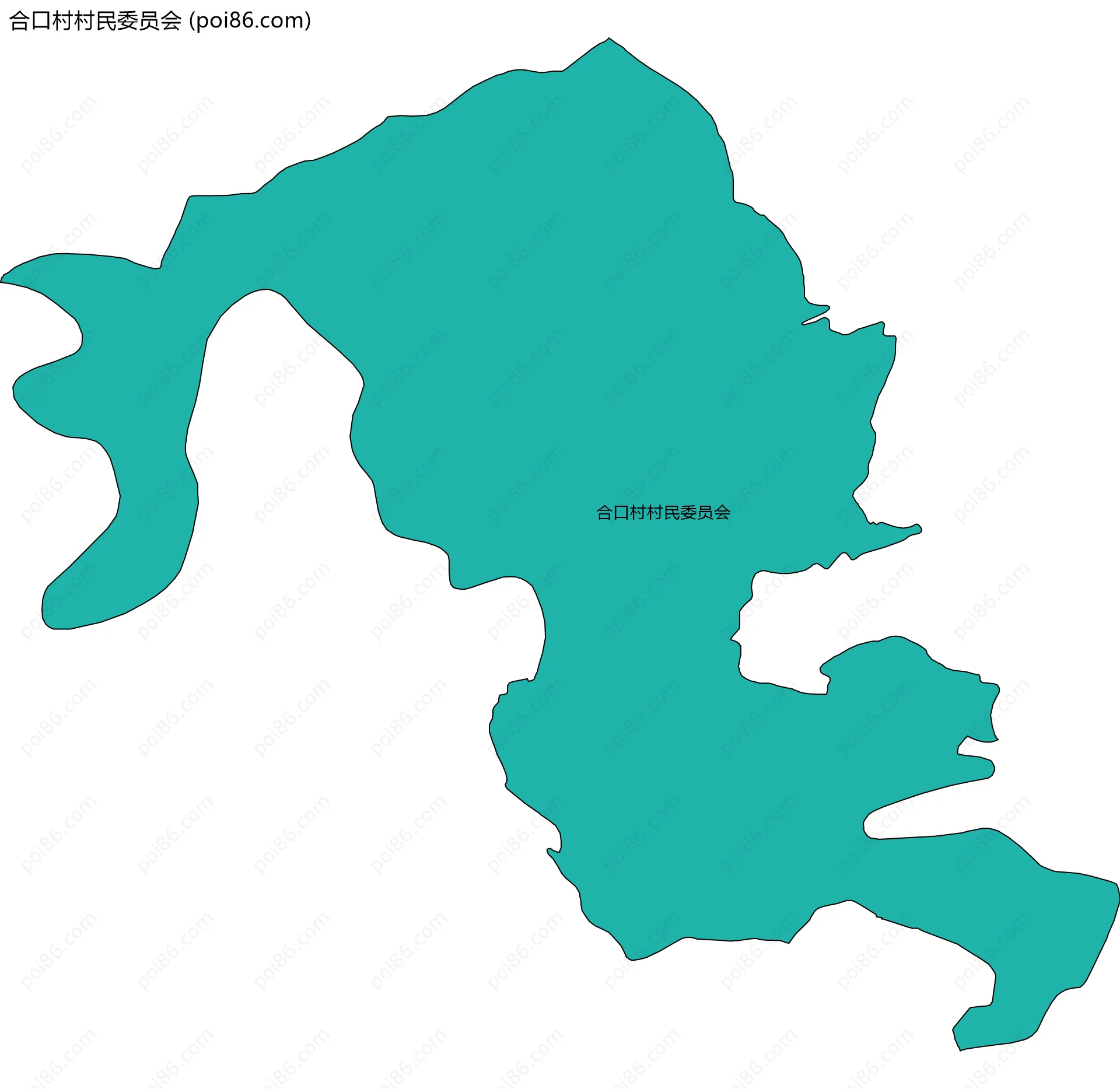 合口村村民委员会边界地图