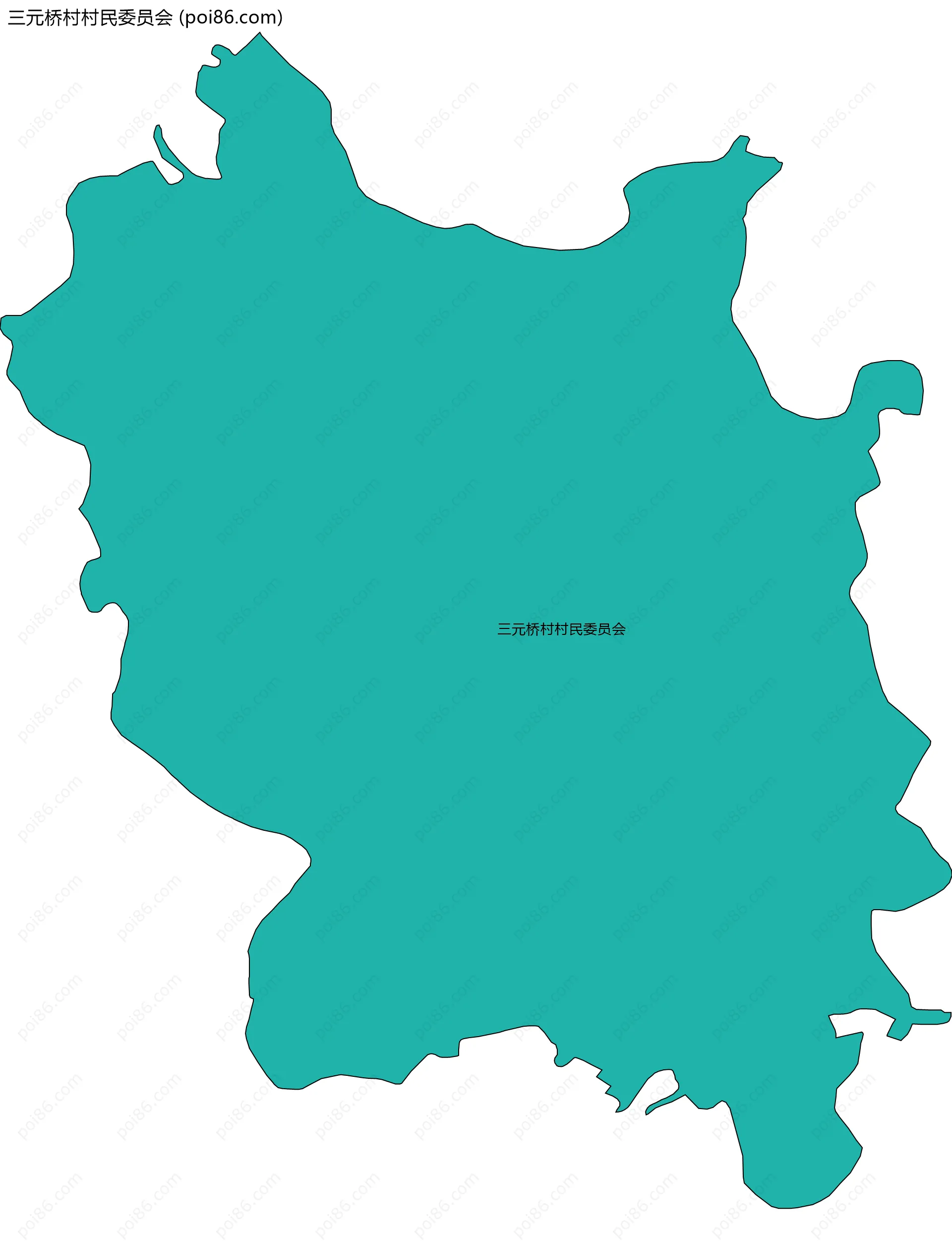 三元桥村村民委员会边界地图