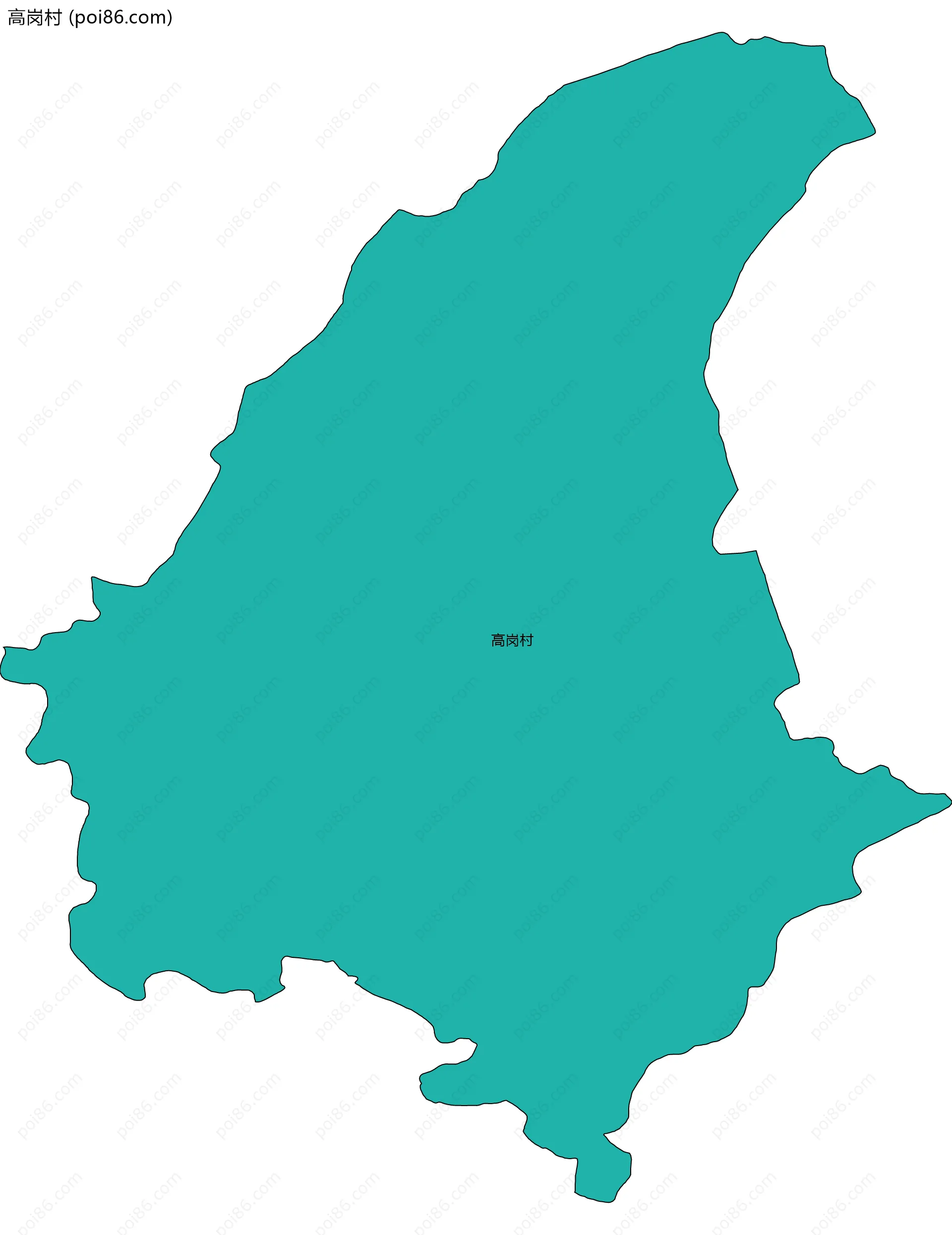 高岗村边界地图