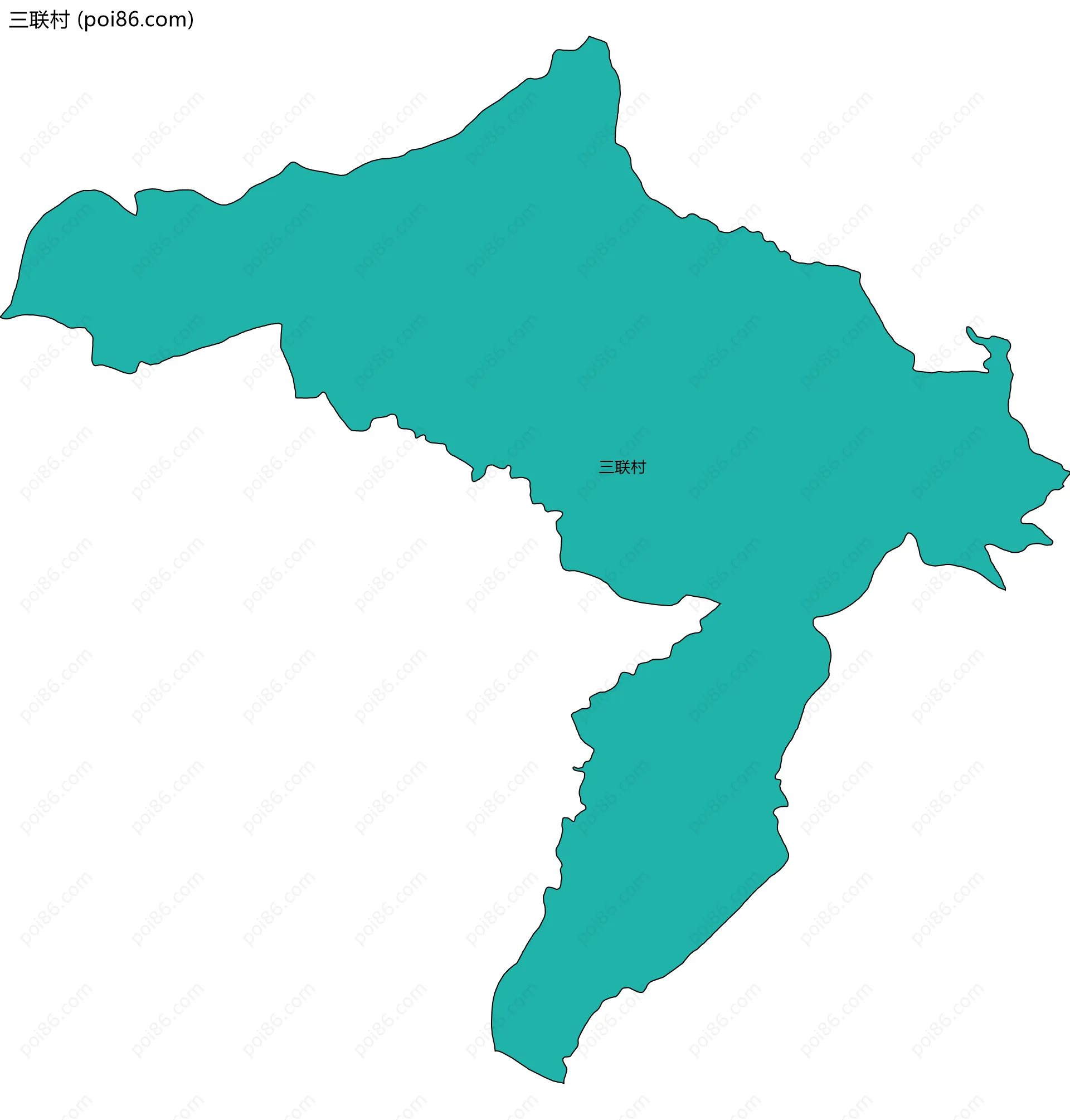 三联村边界地图