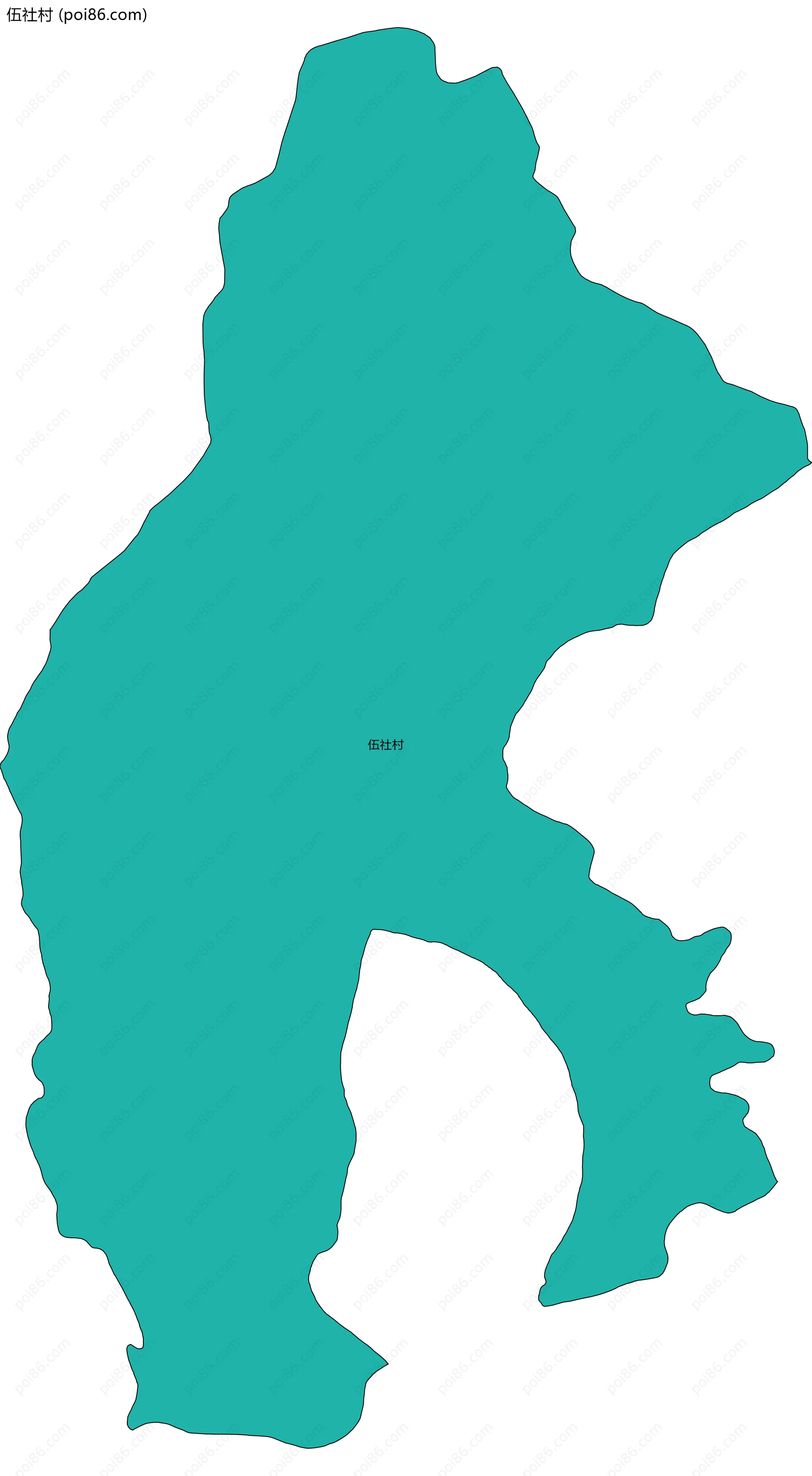 伍社村边界地图