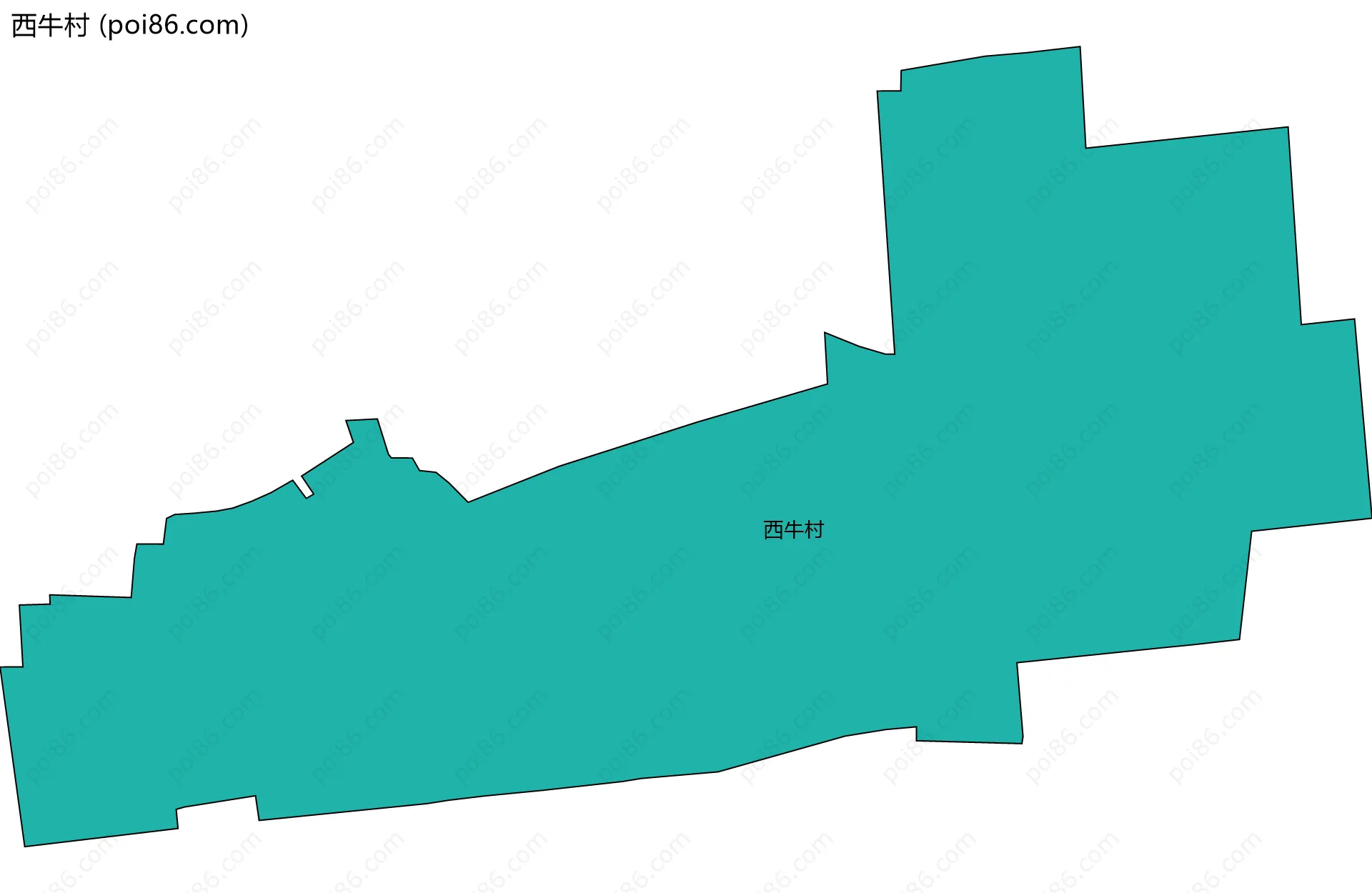西牛村边界地图