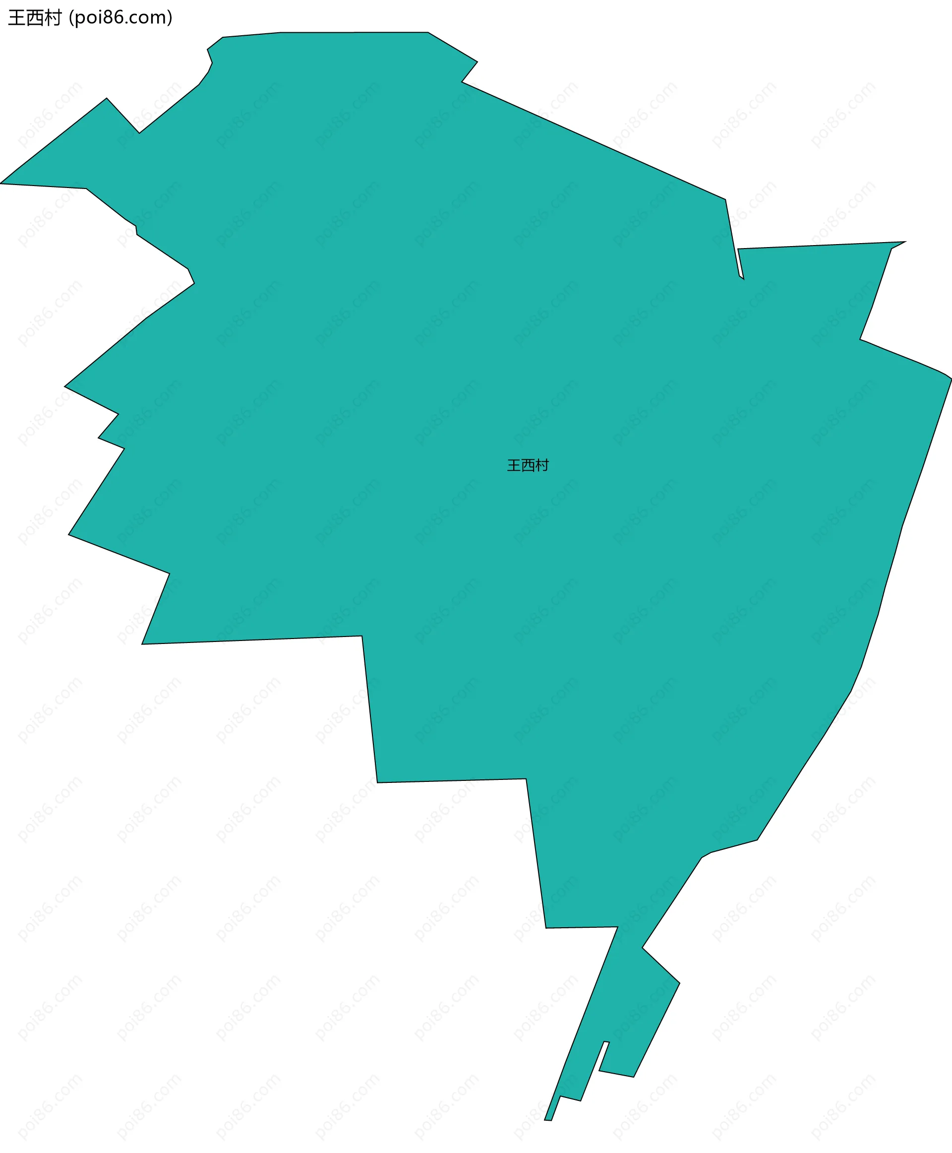 王西村边界地图