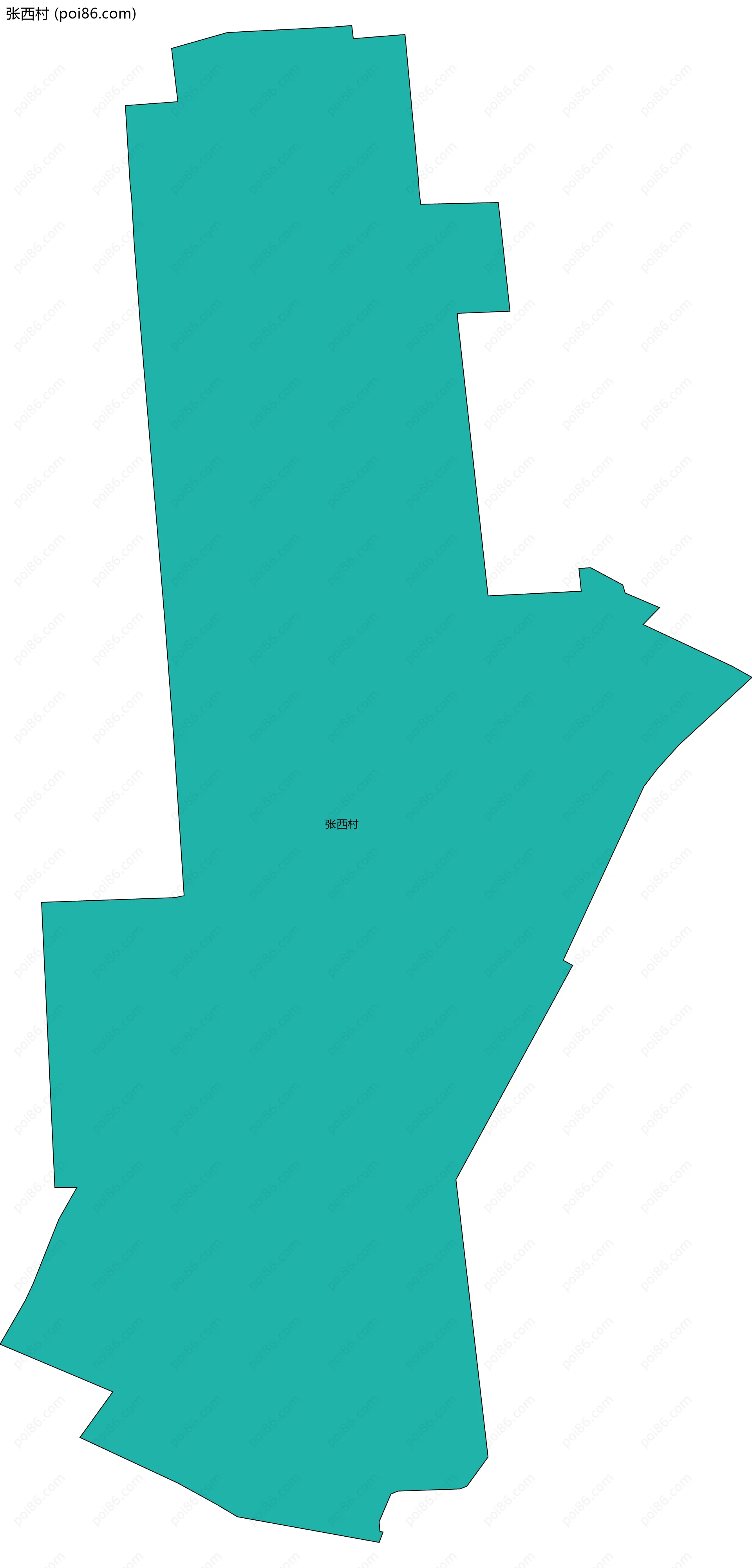 张西村边界地图