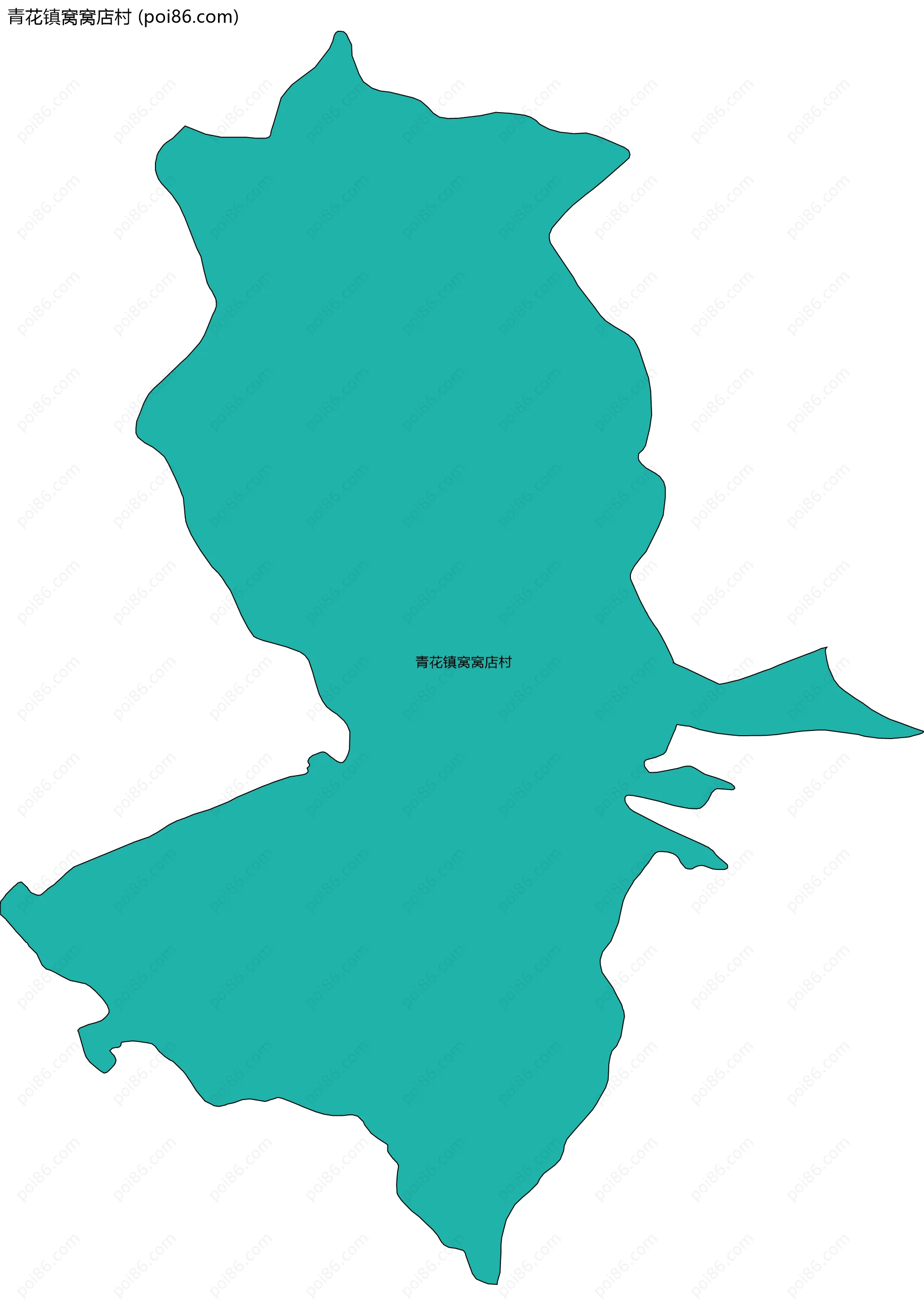 青花镇窝窝店村边界地图