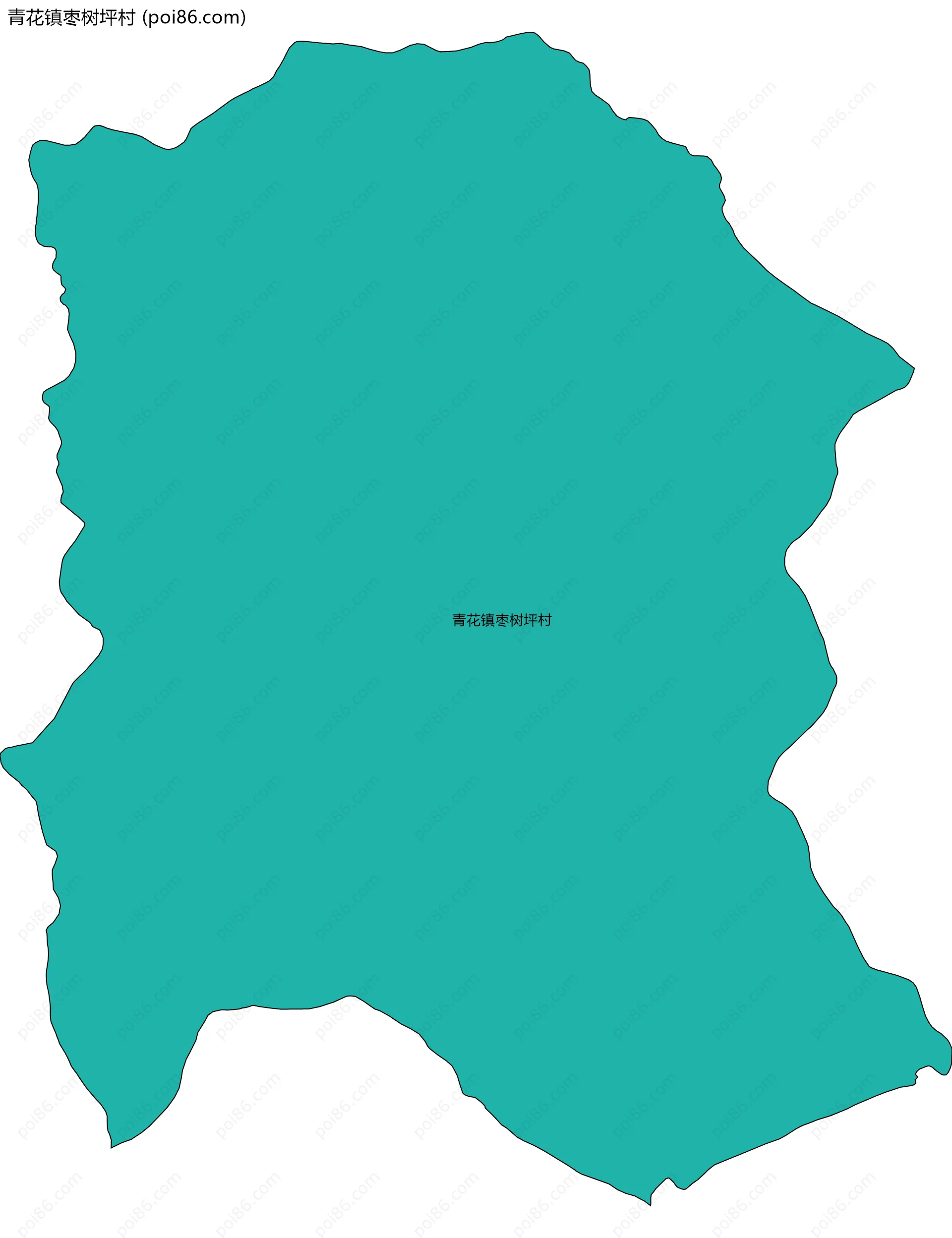 青花镇枣树坪村边界地图