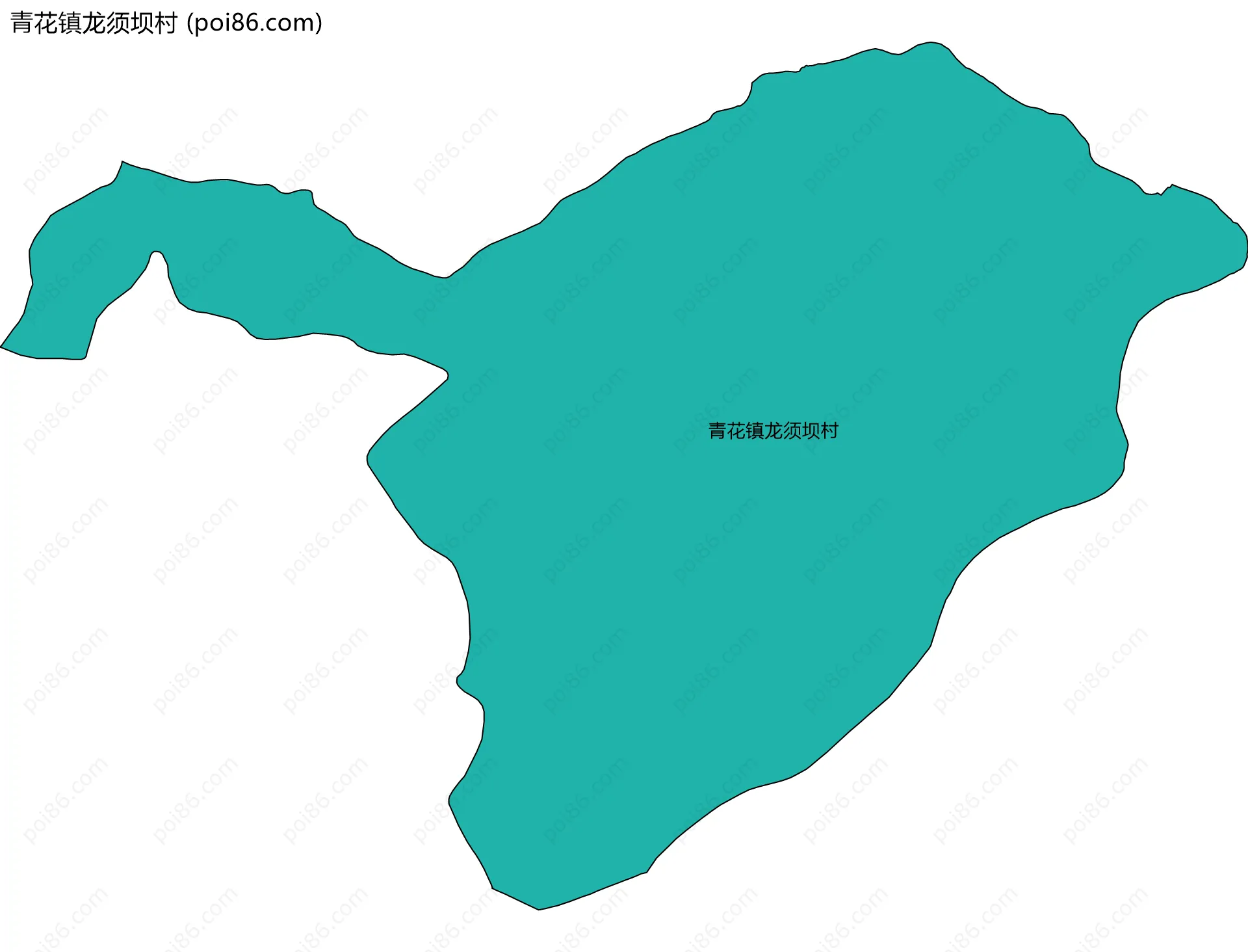 青花镇龙须坝村边界地图