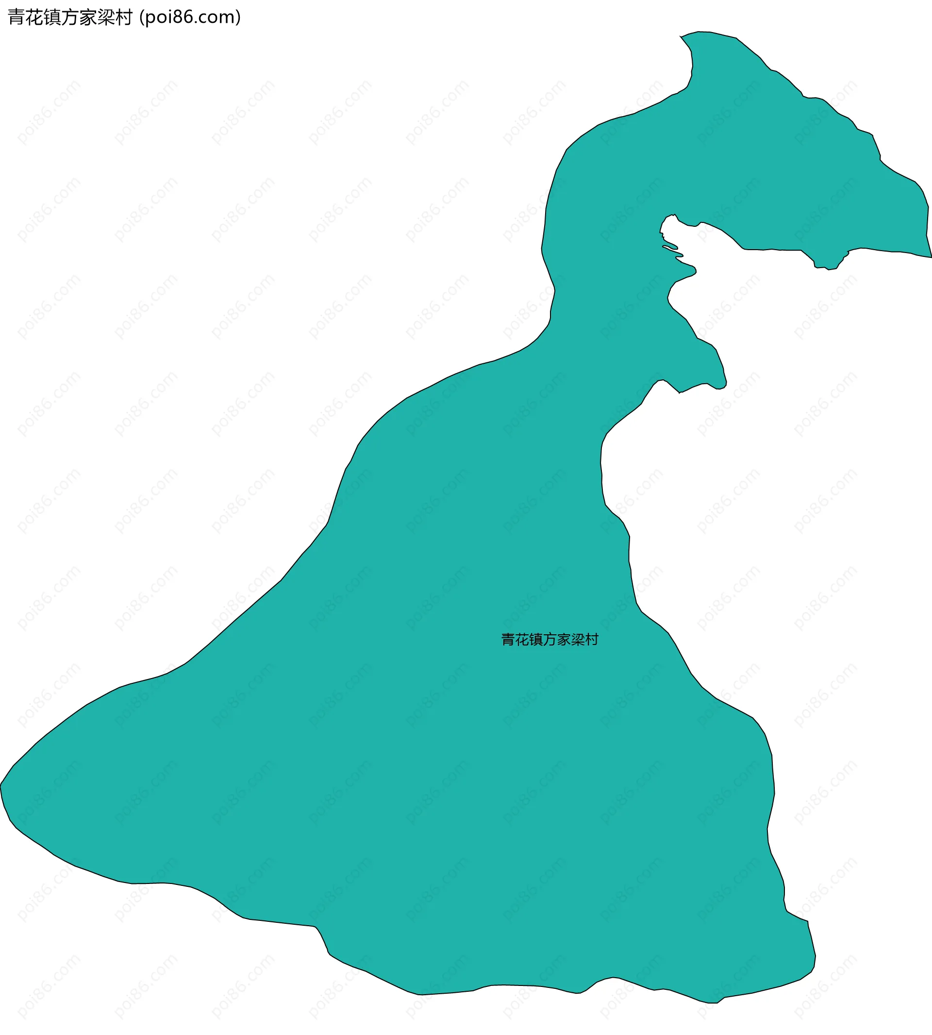 青花镇方家梁村边界地图