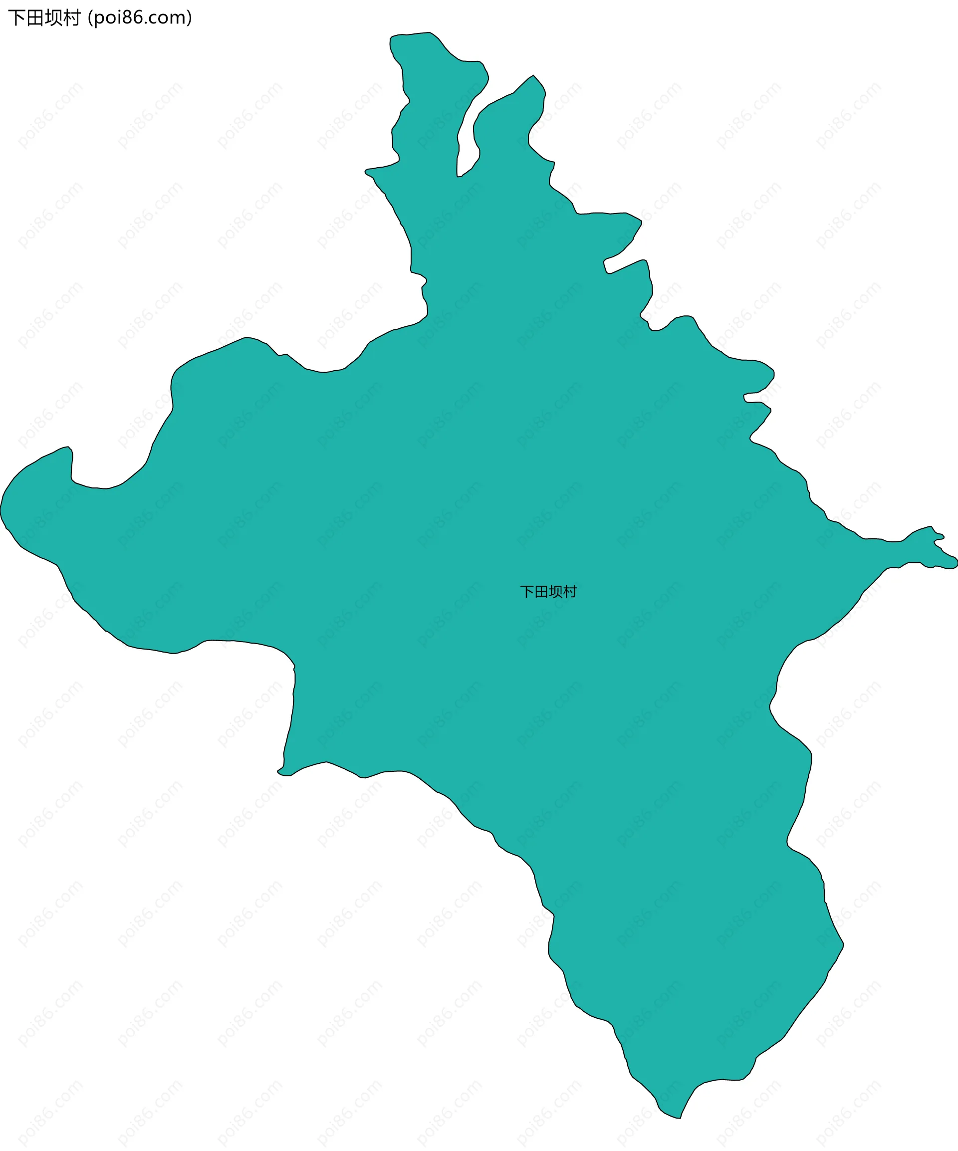 下田坝村边界地图