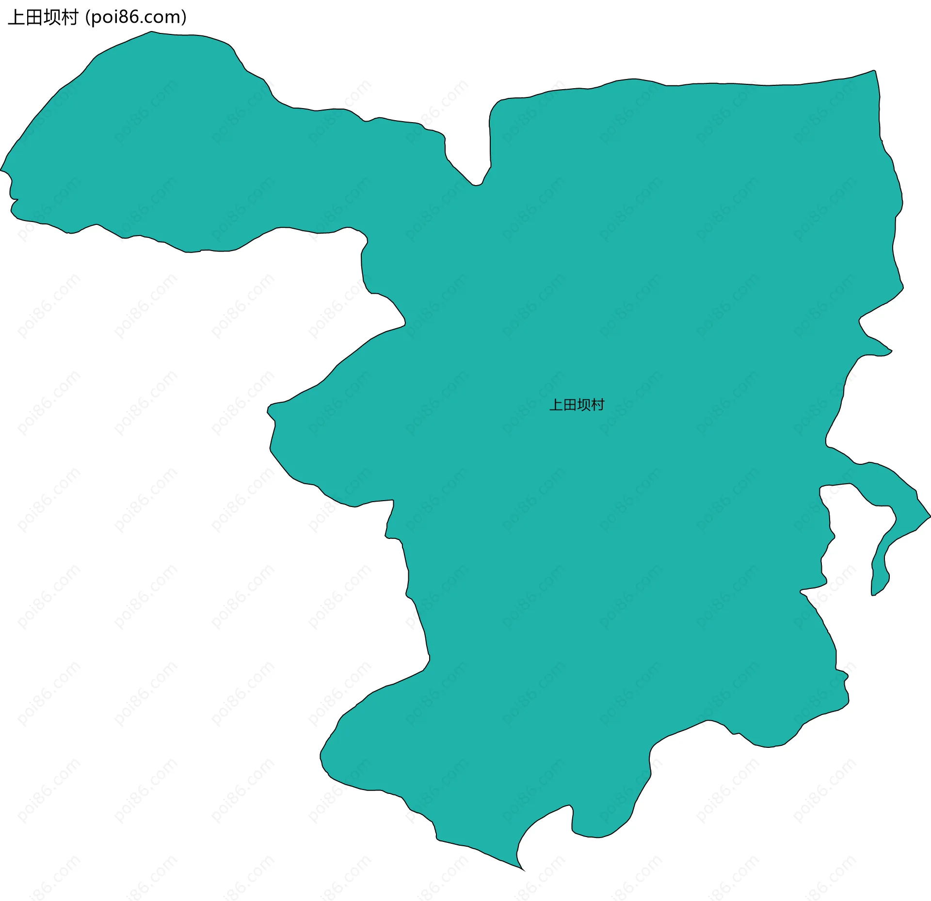 上田坝村边界地图