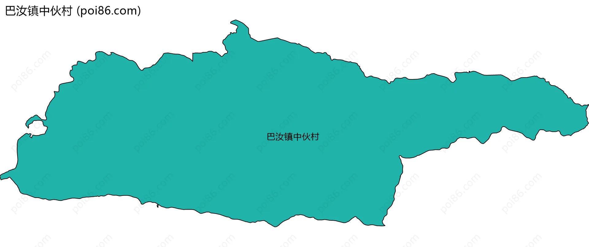 巴汝镇中伙村边界地图